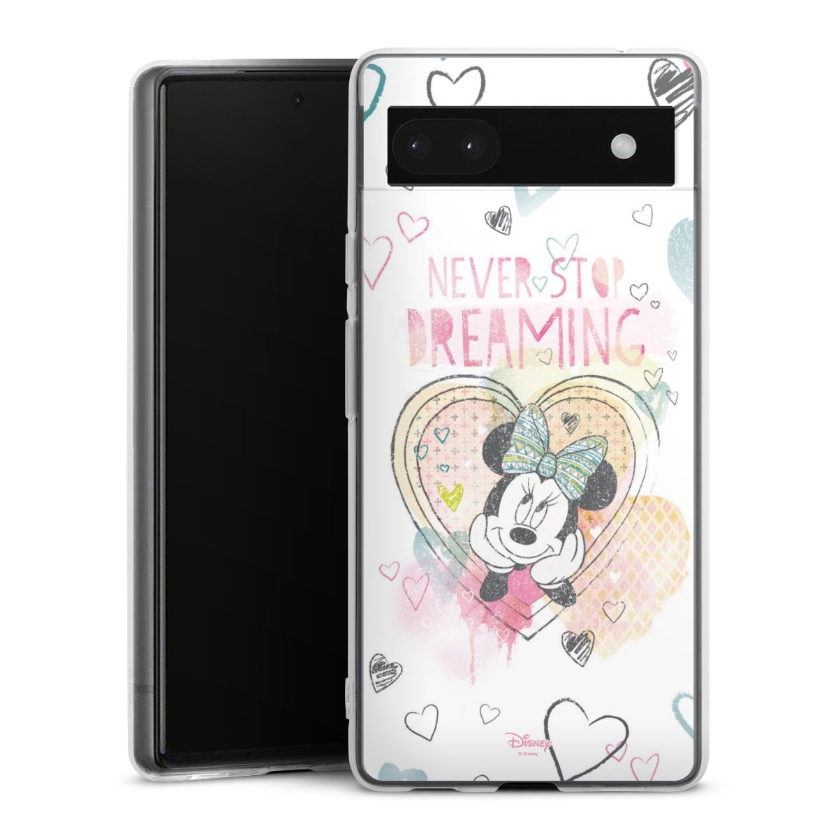 Google Pixel 6a Handy Silikon Hülle Case transparent Handyhülle Disney Official Licensed Product Minnie Mouse Silikon Case