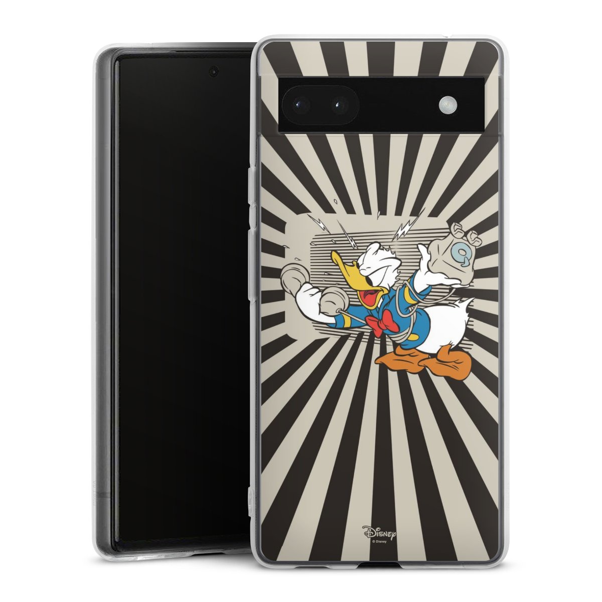 Google Pixel 6a Handy Silikon Hülle Case transparent Handyhülle Donald Duck Disney Official Licensed Product Silikon Case