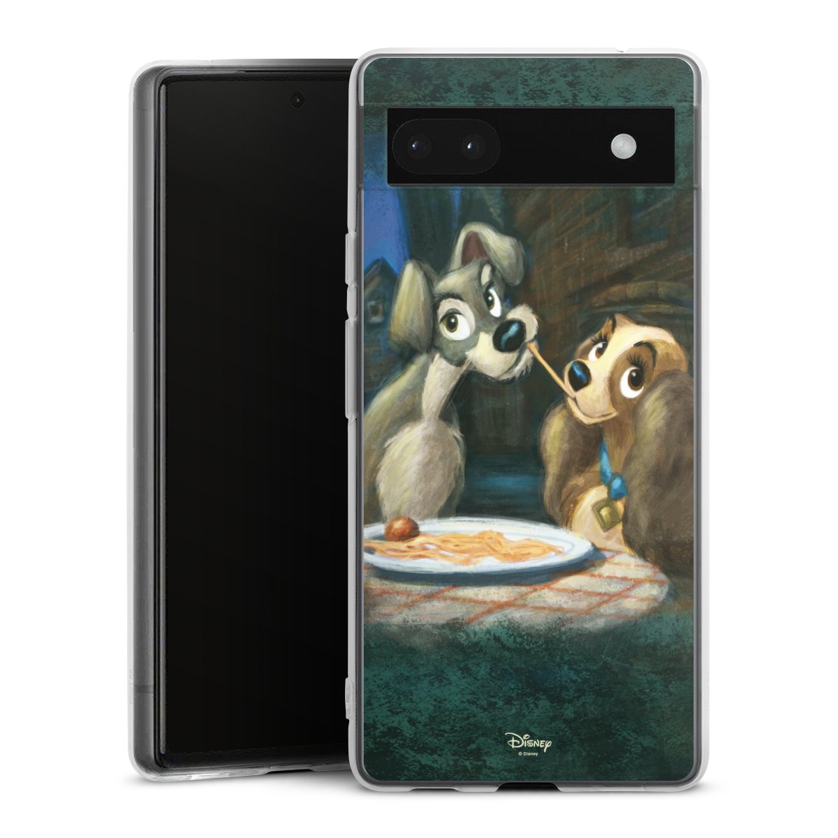 Google Pixel 6a Handy Silikon Hülle Case transparent Handyhülle Lady And The Tramp Official Licensed Product Disney Silikon Case