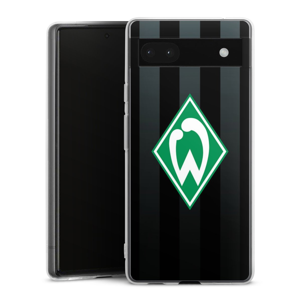 Google Pixel 6a Handy Silikon Hülle Case transparent Handyhülle Stripes Sv Werder Bremen Official Licensed Product Silikon Case