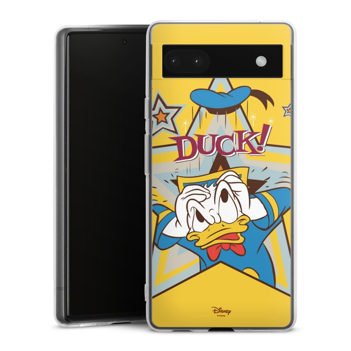 Google Pixel 6a Handy Silikon Hülle Case transparent Handyhülle Official Licensed Product Donald Duck Disney Silikon Case