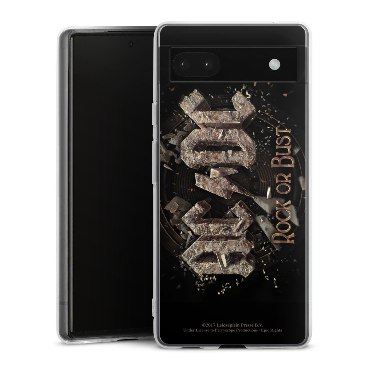 Google Pixel 6a Handy Silikon Hülle Case transparent Handyhülle Acdc Official Licensed Product Rock Or Bust Silikon Case