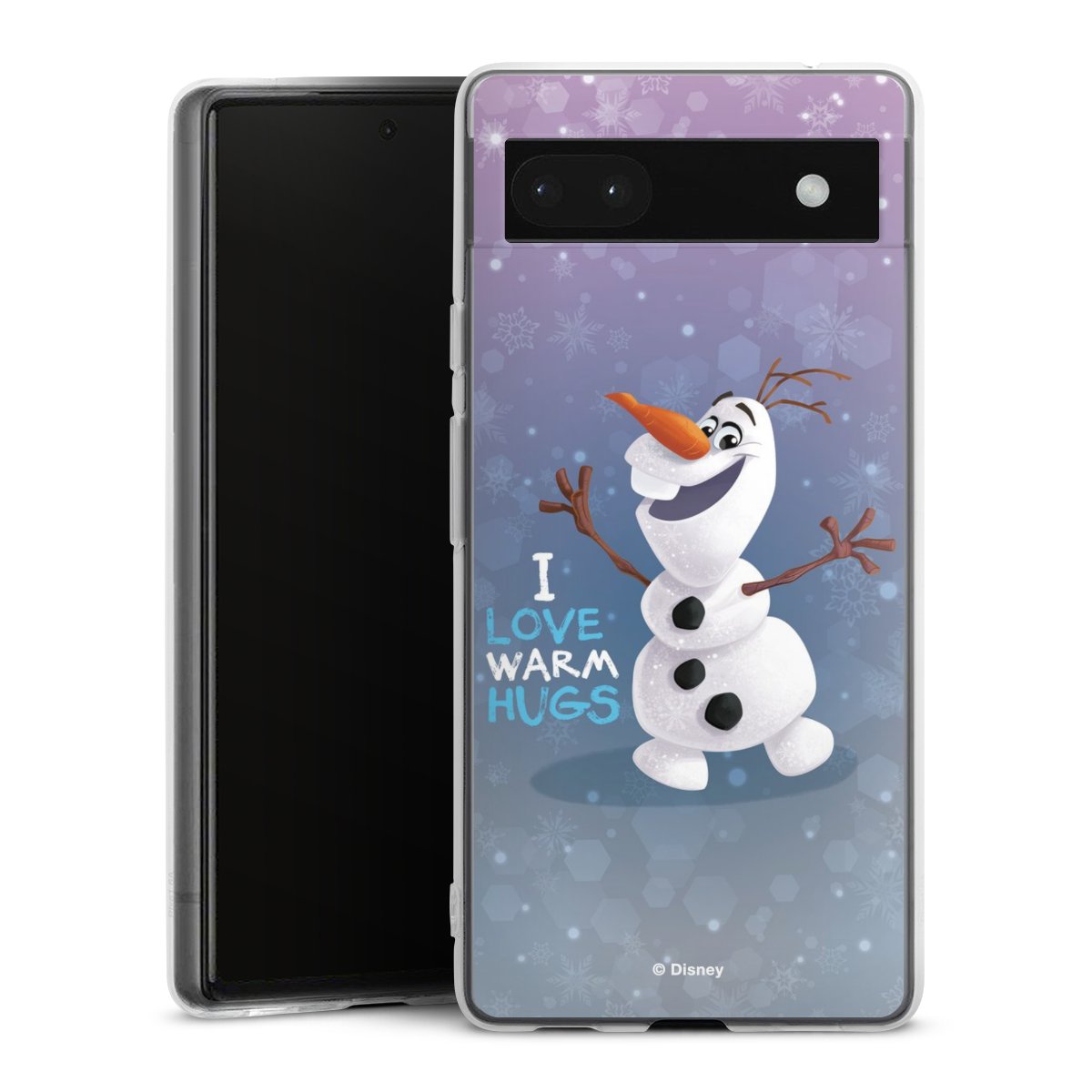 Google Pixel 6a Handy Silikon Hülle Case transparent Handyhülle Frozen Frozen Olaf Official Licensed Product Silikon Case