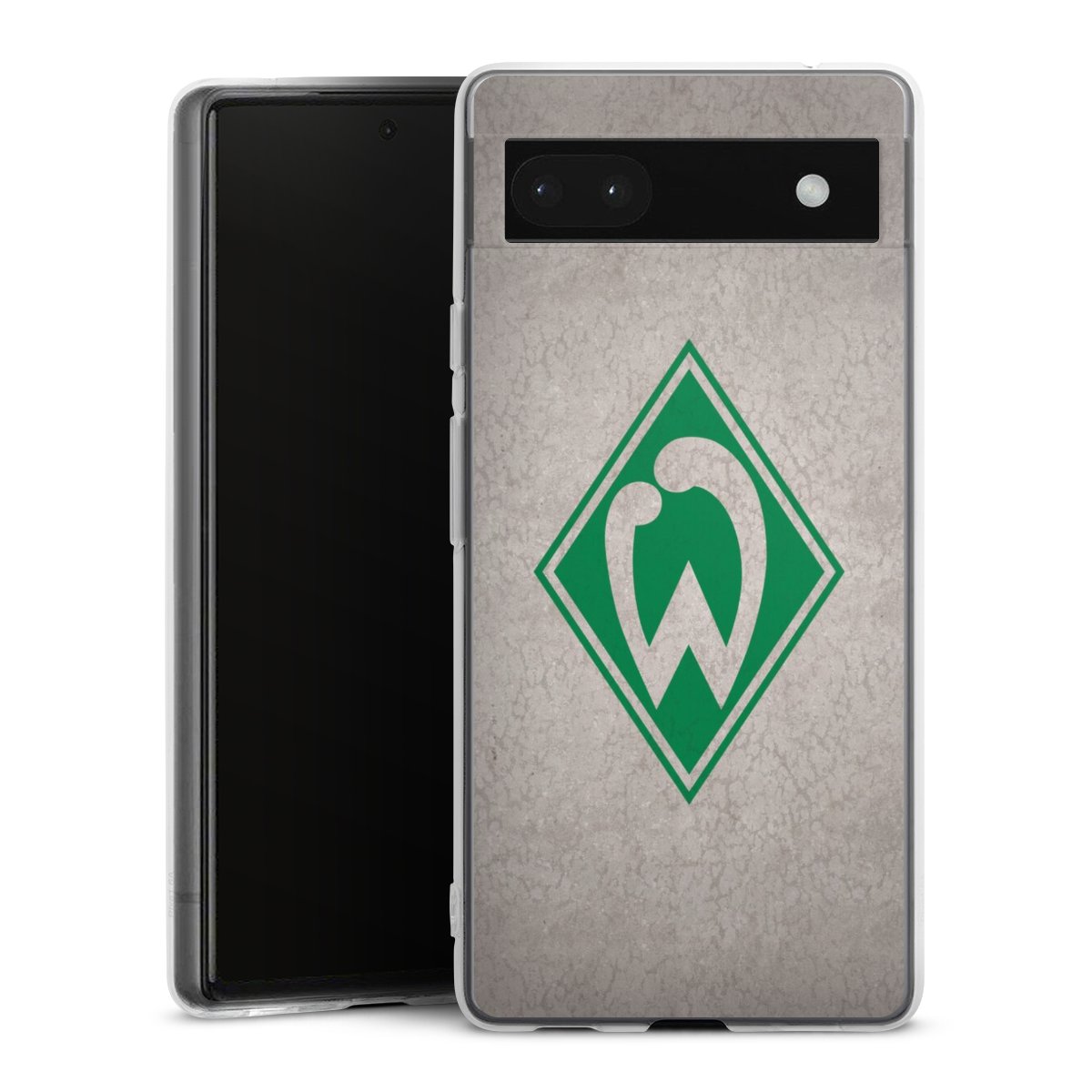 Google Pixel 6a Handy Silikon Hülle Case transparent Handyhülle Sv Werder Bremen Concrete Official Licensed Product Silikon Case