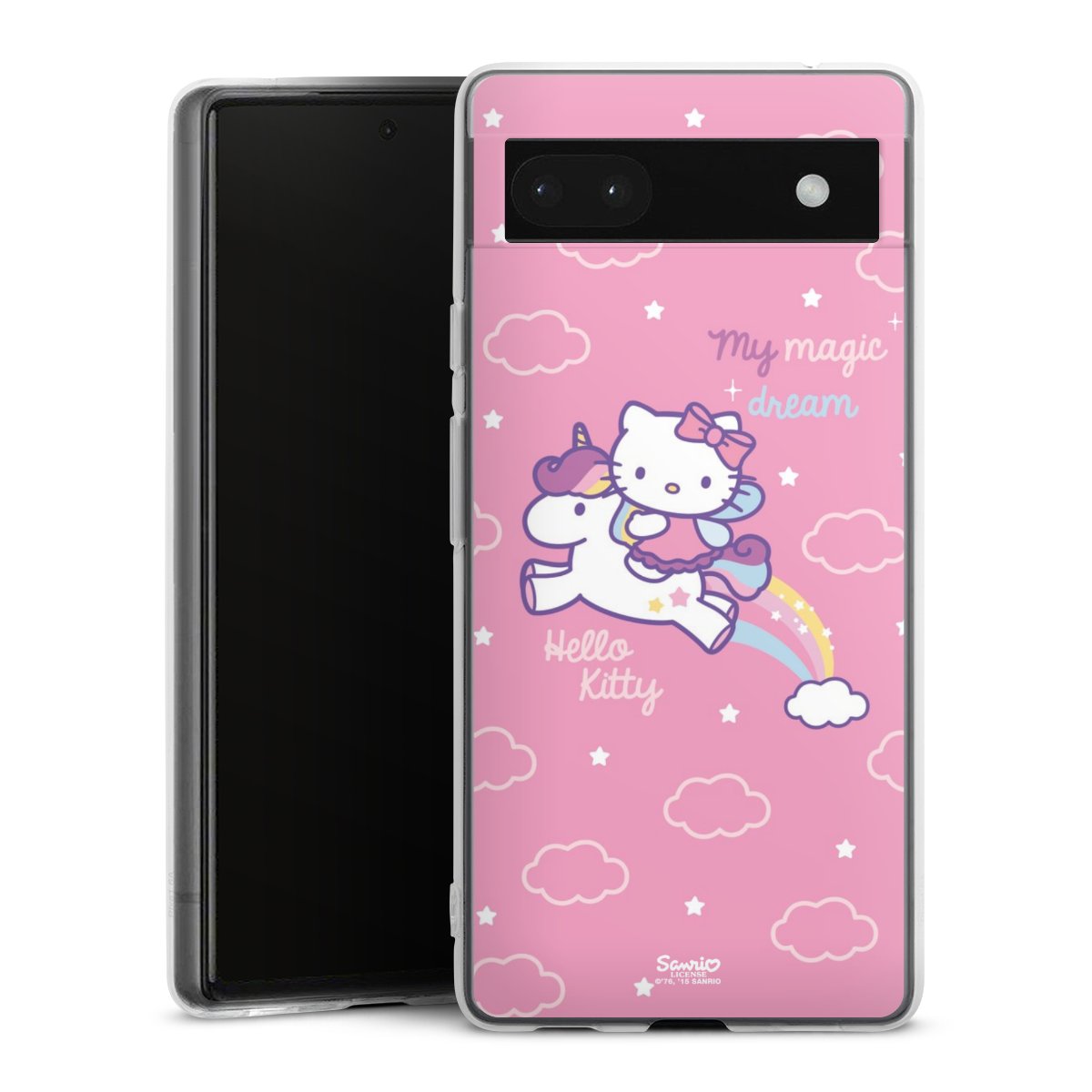 Google Pixel 6a Handy Silikon Hülle Case transparent Handyhülle Einhorn Official Licensed Product Hello Kitty Silikon Case