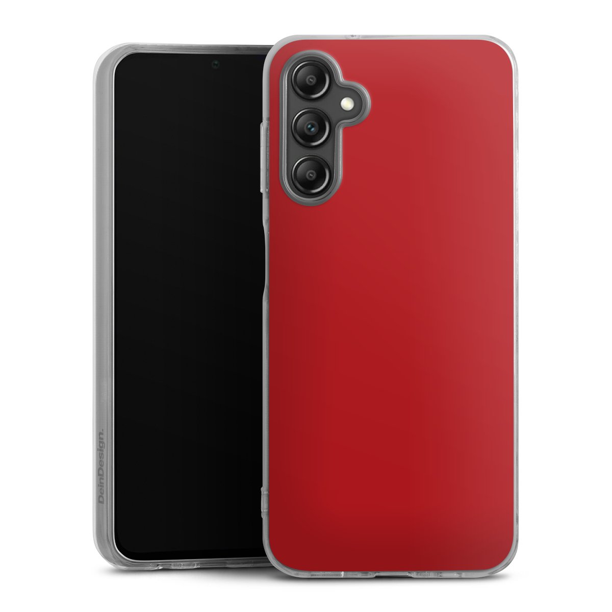 Galaxy A14 5G Handy Silikon Hülle Case transparent Handyhülle Colour Unicoloured Red Silikon Case