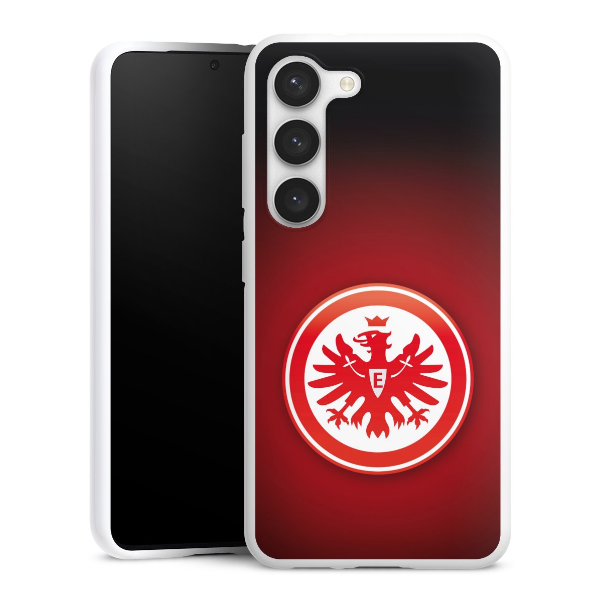 Galaxy S23 Handy Silikon Hülle Case weiß Handyhülle Eintracht Frankfurt Official Licensed Product Coat Of Arms Silikon Case