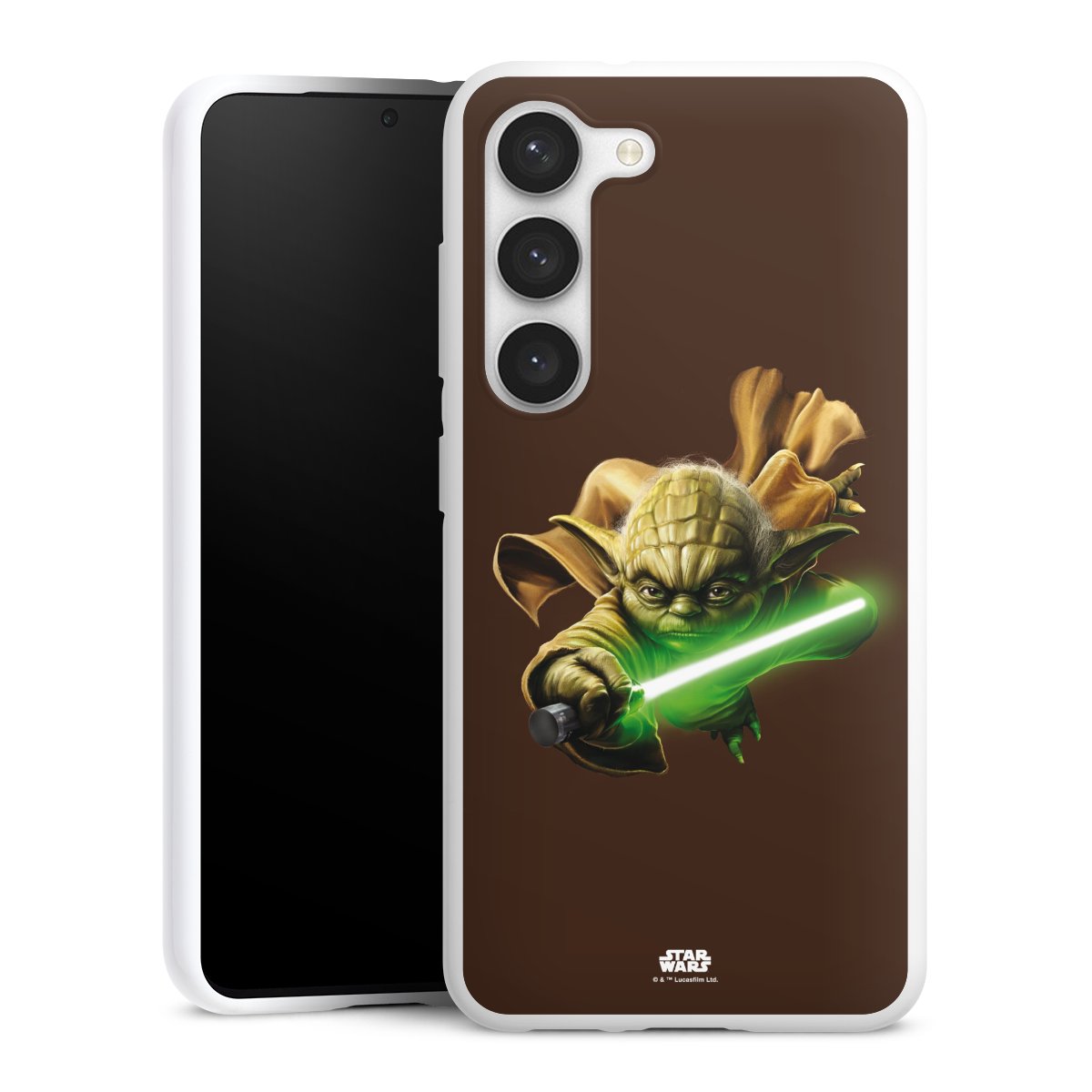 Galaxy S23 Handy Silikon Hülle Case weiß Handyhülle Yoda Merchandise Star Wars Silikon Case