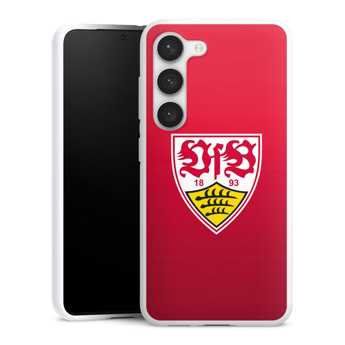 Galaxy S23 Handy Silikon Hülle Case weiß Handyhülle Official Licensed Product Vfb Stuttgart Silikon Case