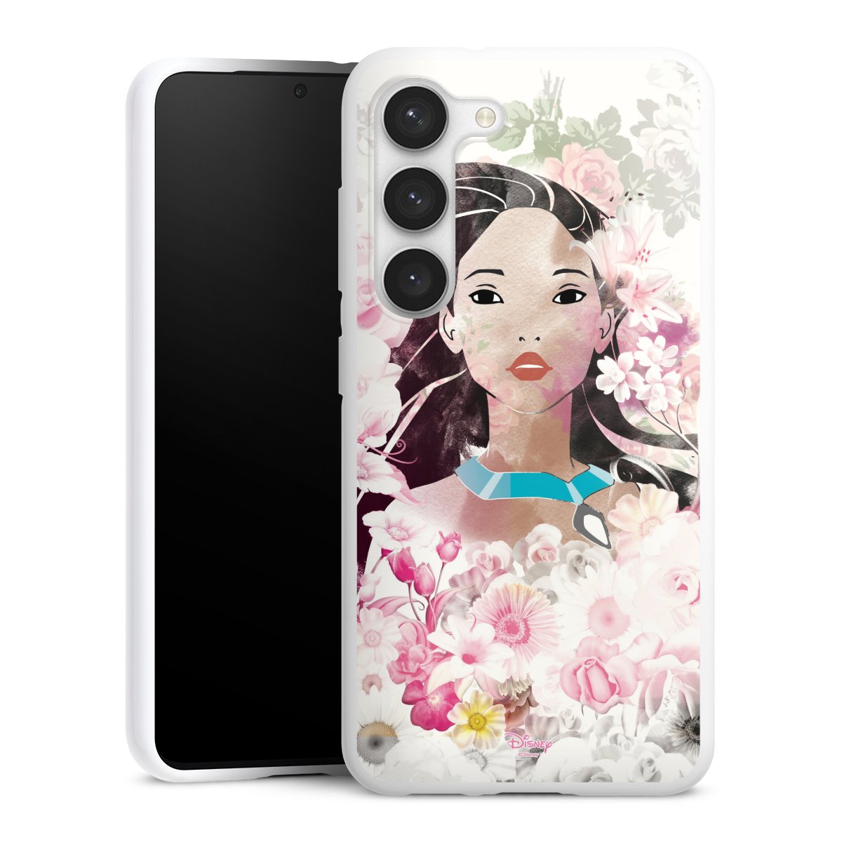 Galaxy S23 Handy Silikon Hülle Case weiß Handyhülle Pocahontas Official Licensed Product Disney Silikon Case