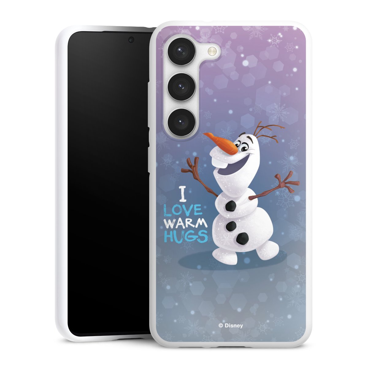 Galaxy S23 Handy Silikon Hülle Case weiß Handyhülle Frozen Frozen Olaf Official Licensed Product Silikon Case