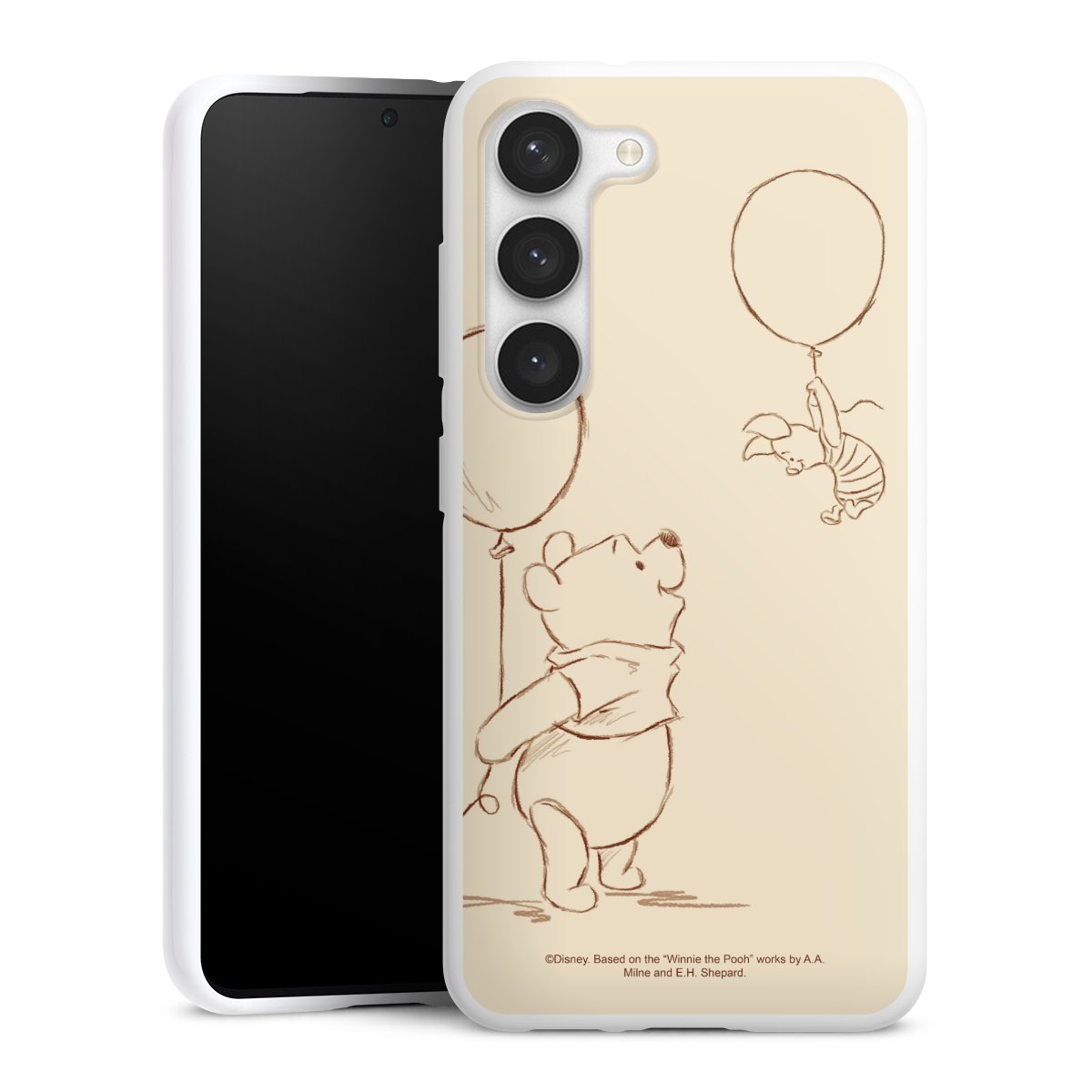 Galaxy S23 Handy Silikon Hülle Case weiß Handyhülle Official Licensed Product Winnie The Pooh Disney Silikon Case