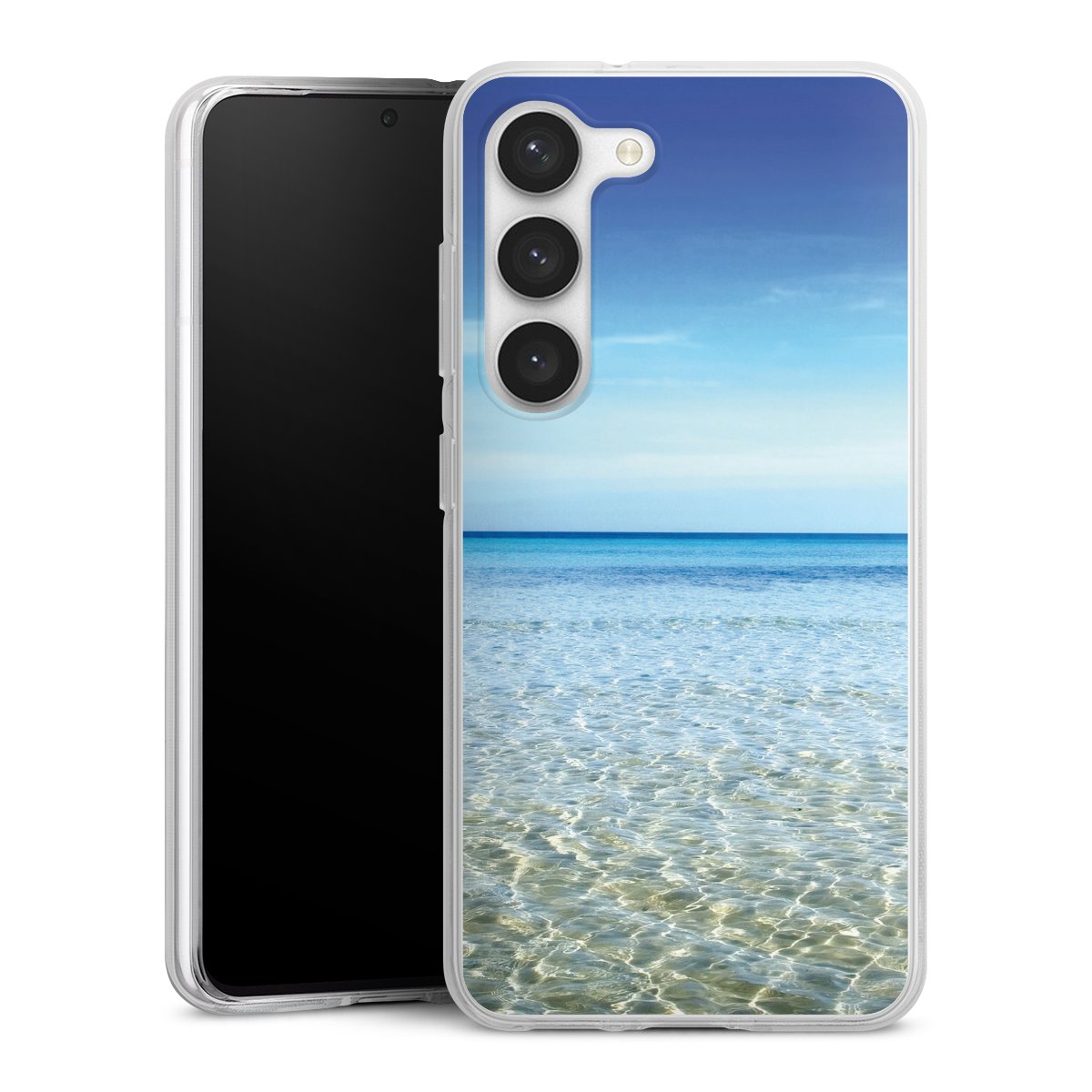 Galaxy S23 Handy Silikon Hülle Case transparent Handyhülle Urlaub Sky Ocean Silikon Case