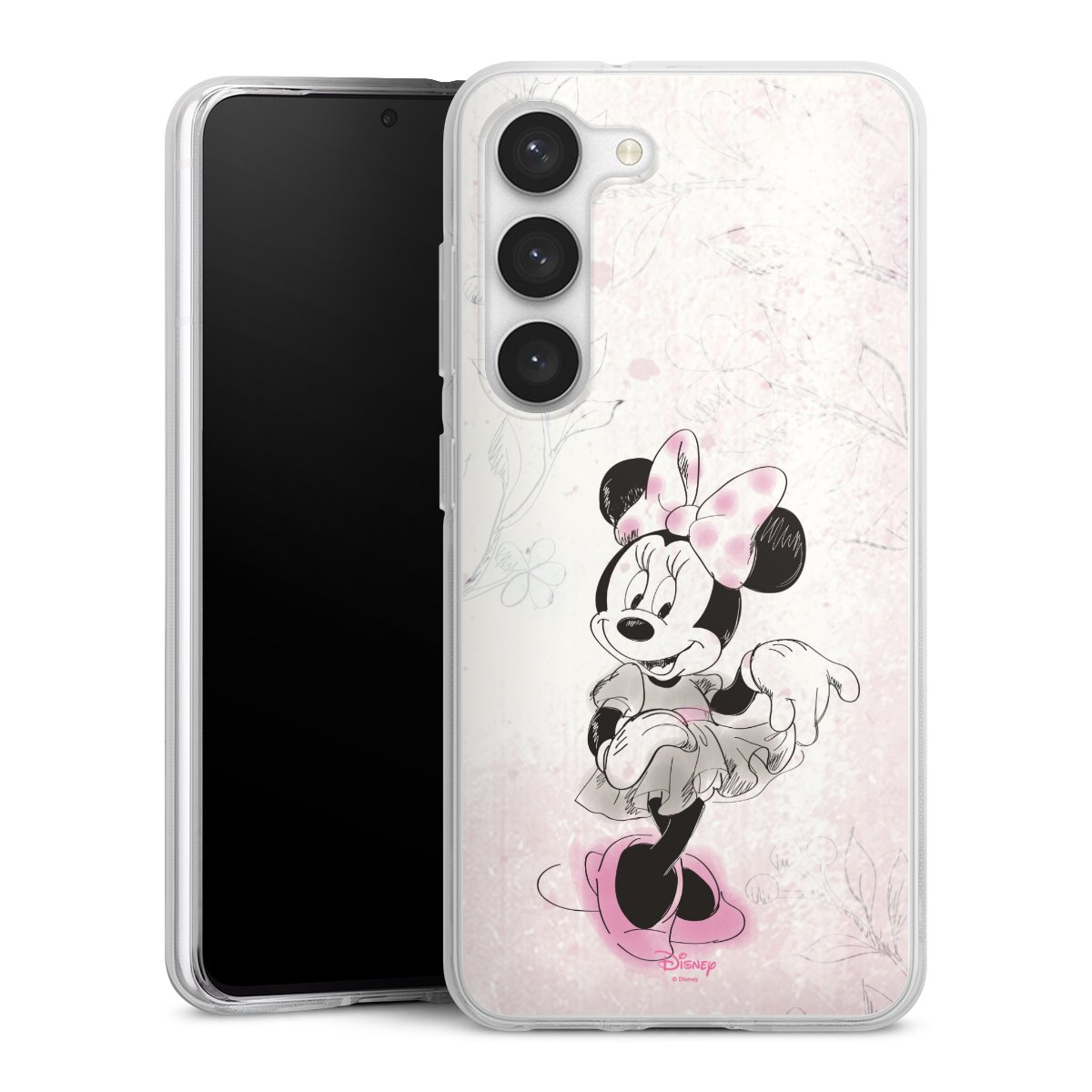 Galaxy S23 Handy Silikon Hülle Case transparent Handyhülle Disney Minnie Mouse Vintage Silikon Case