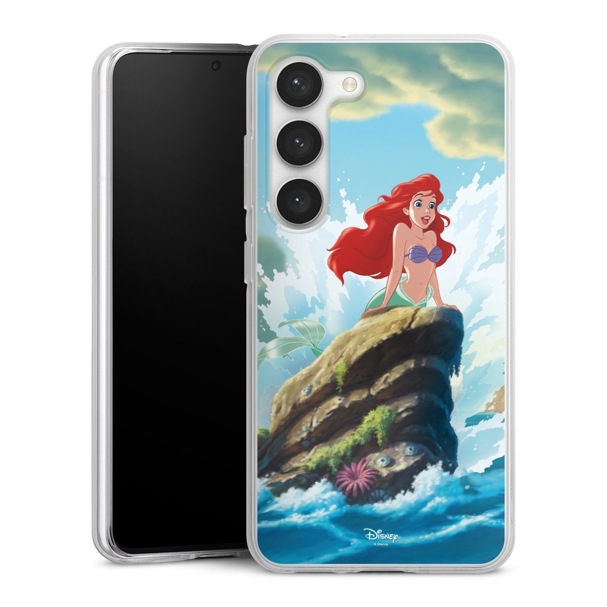 Galaxy S23 Handy Silikon Hülle Case transparent Handyhülle Mermaid Arielle Die Meerjungfrau Official Licensed Product Silikon Case