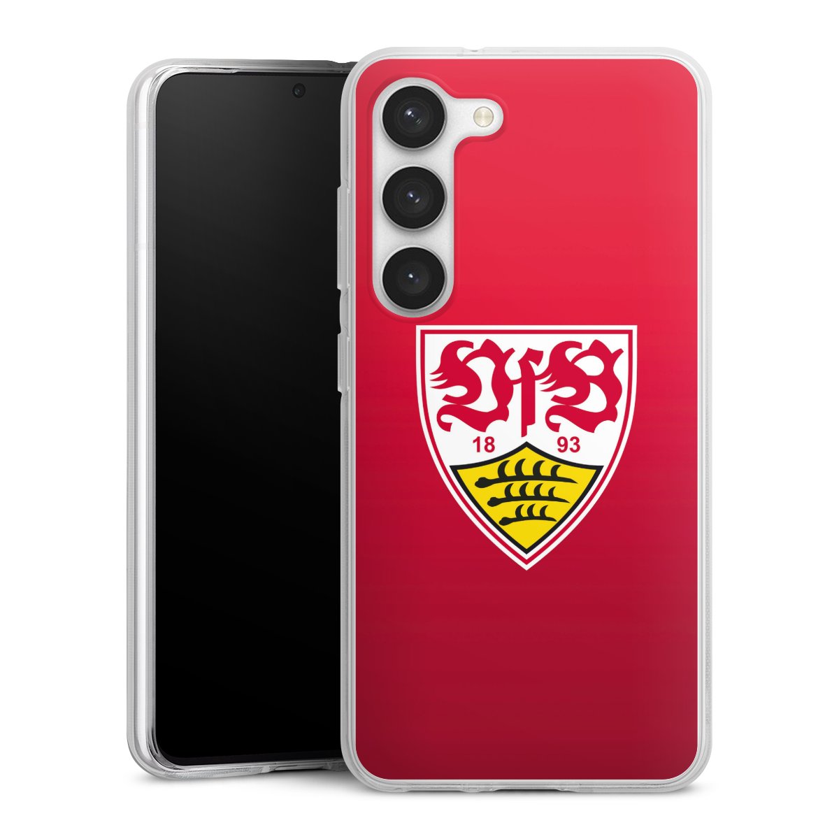 Galaxy S23 Handy Silikon Hülle Case transparent Handyhülle Official Licensed Product Vfb Stuttgart Silikon Case