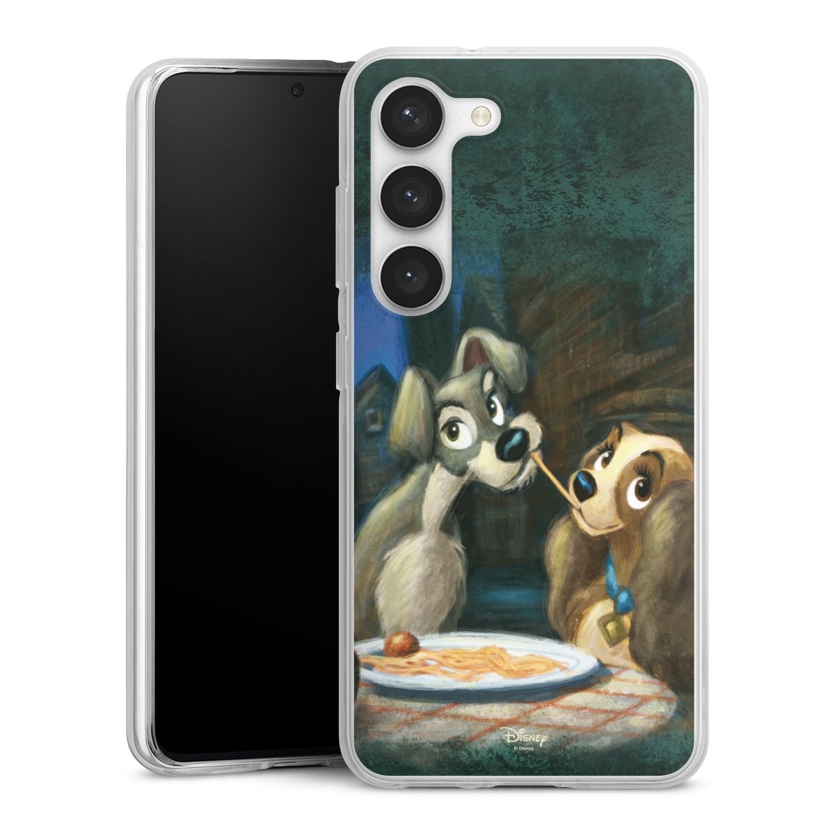 Galaxy S23 Handy Silikon Hülle Case transparent Handyhülle Lady And The Tramp Official Licensed Product Disney Silikon Case