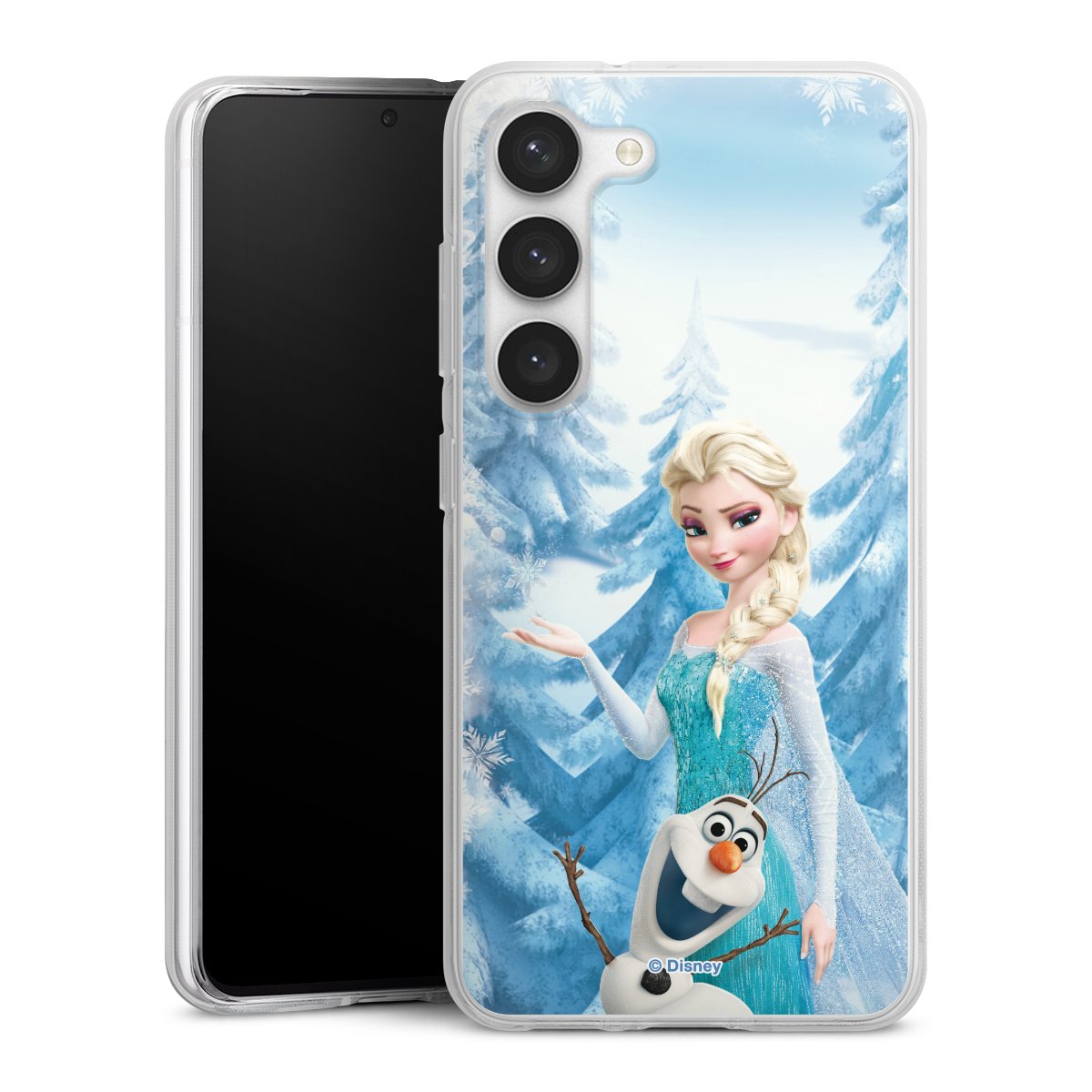 Galaxy S23 Handy Silikon Hülle Case transparent Handyhülle Official Licensed Product Frozen Elsa Disney Silikon Case