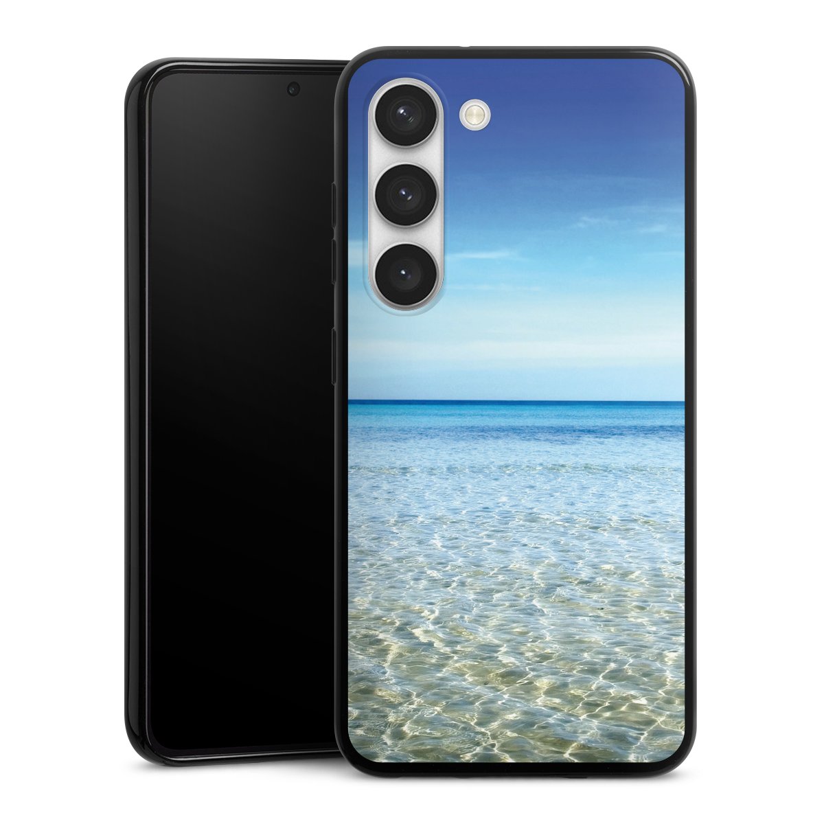 Galaxy S23 Handy Silikon Hülle Case schwarz Handyhülle Urlaub Sky Ocean