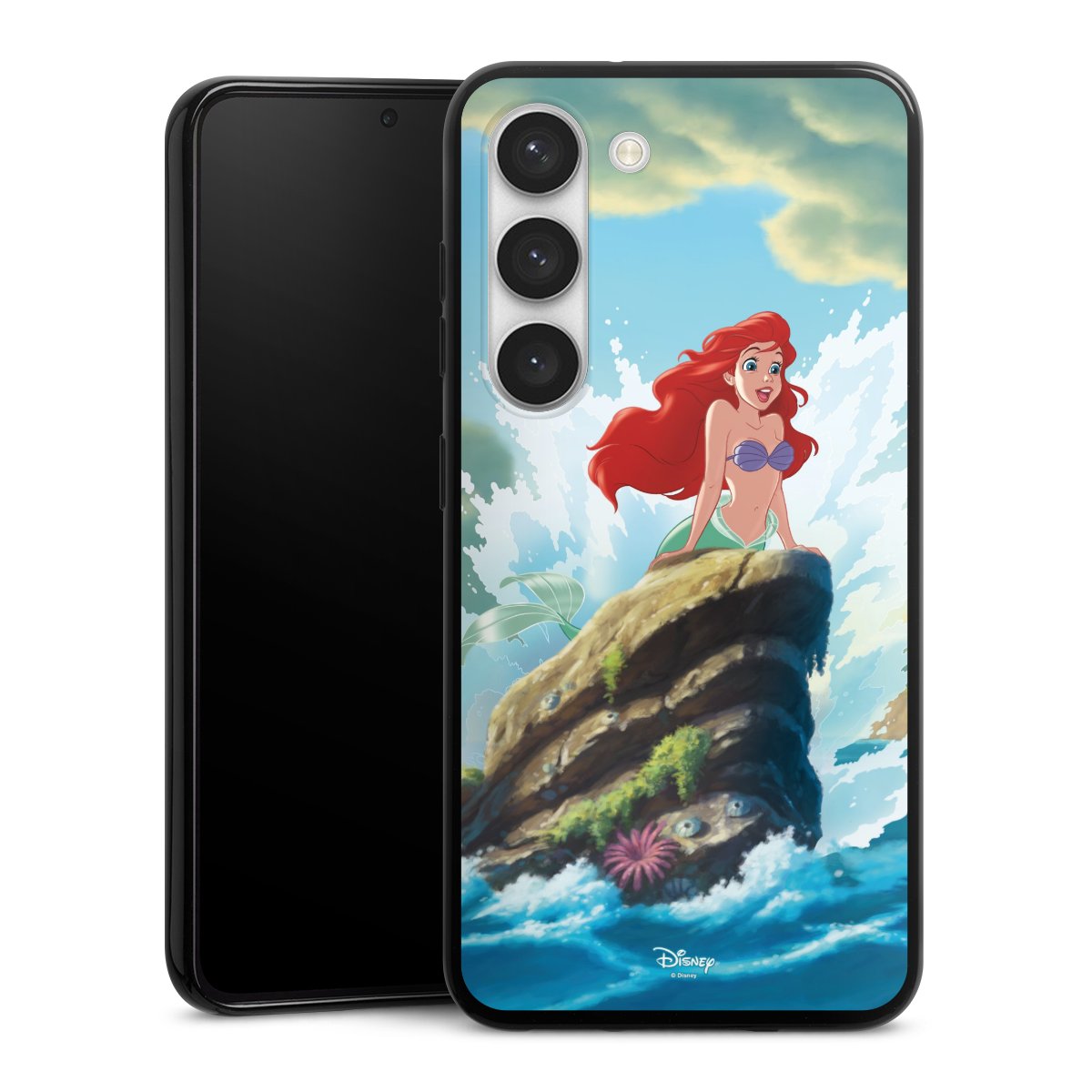 Galaxy S23 Handy Silikon Hülle Case schwarz Handyhülle Mermaid Arielle Die Meerjungfrau Official Licensed Product