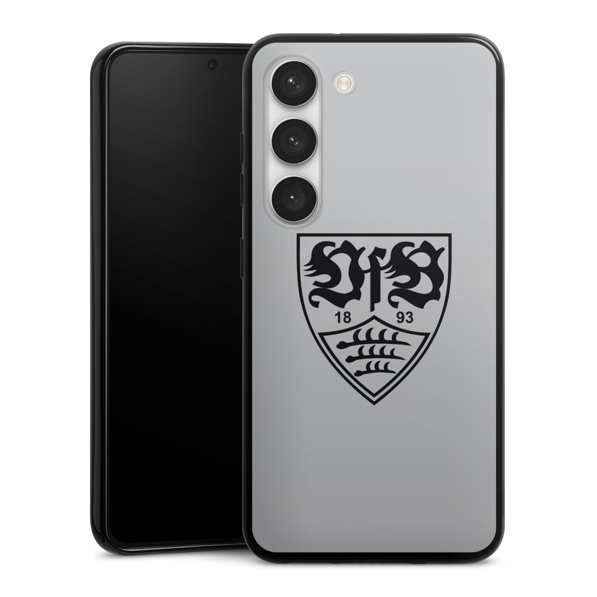 Galaxy S23 Handy Silikon Hülle Case schwarz Handyhülle Logo Vfb Stuttgart Official Licensed Product