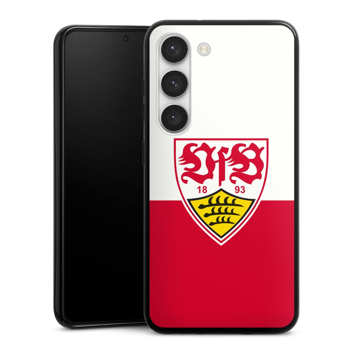 Galaxy S23 Handy Silikon Hülle Case schwarz Handyhülle Official Licensed Product Logo Vfb Stuttgart