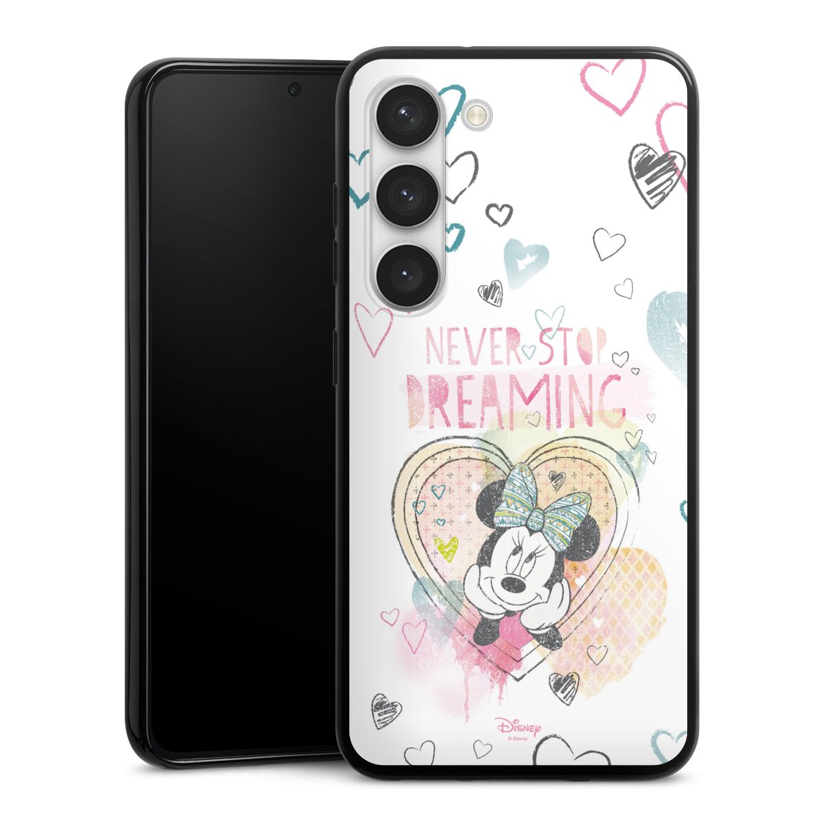 Galaxy S23 Handy Silikon Hülle Case schwarz Handyhülle Disney Official Licensed Product Minnie Mouse