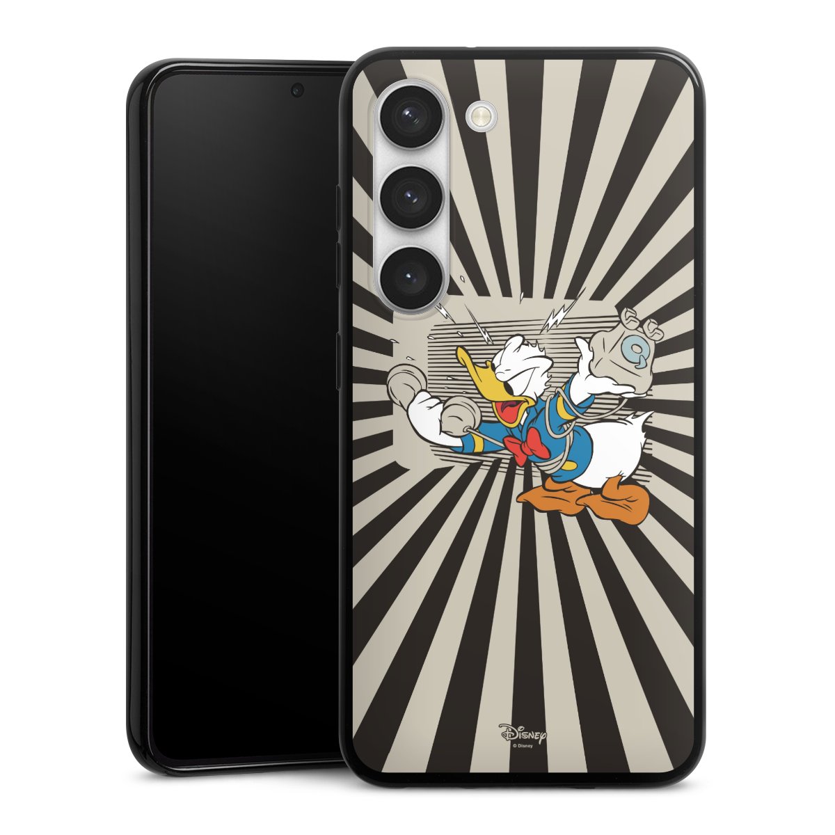 Galaxy S23 Handy Silikon Hülle Case schwarz Handyhülle Donald Duck Disney Official Licensed Product