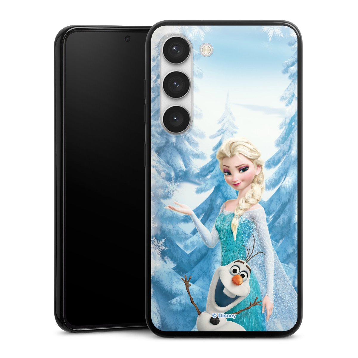 Galaxy S23 Handy Silikon Hülle Case schwarz Handyhülle Official Licensed Product Frozen Elsa Disney