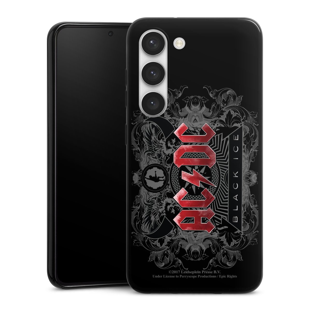 Galaxy S23 Handy Silikon Hülle Case schwarz Handyhülle Merchandise Black Ice Acdc