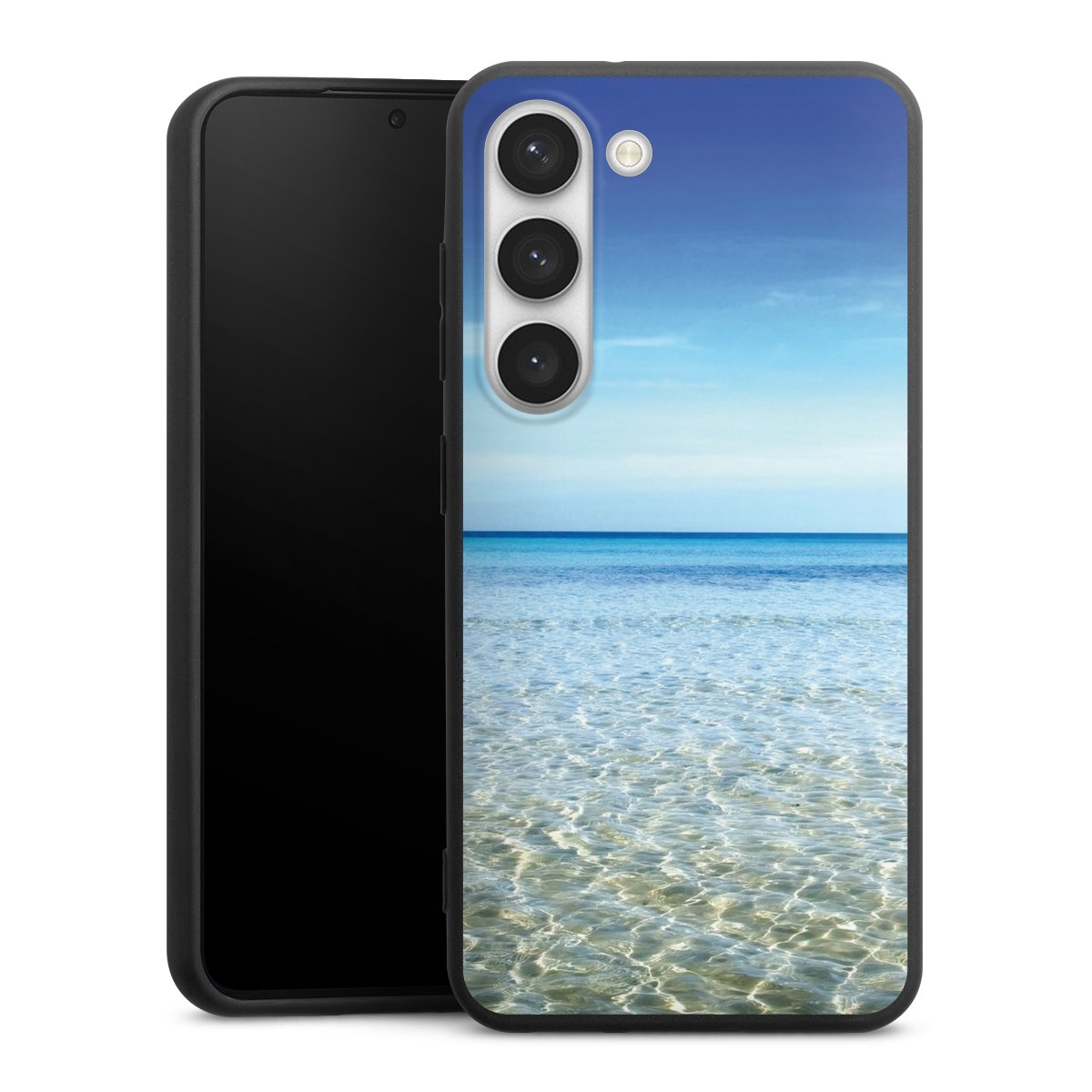 Galaxy S23 Handy Premium Silikon Hülle Handyhülle schwarz Case Urlaub Sky Ocean Silikon Premium Case