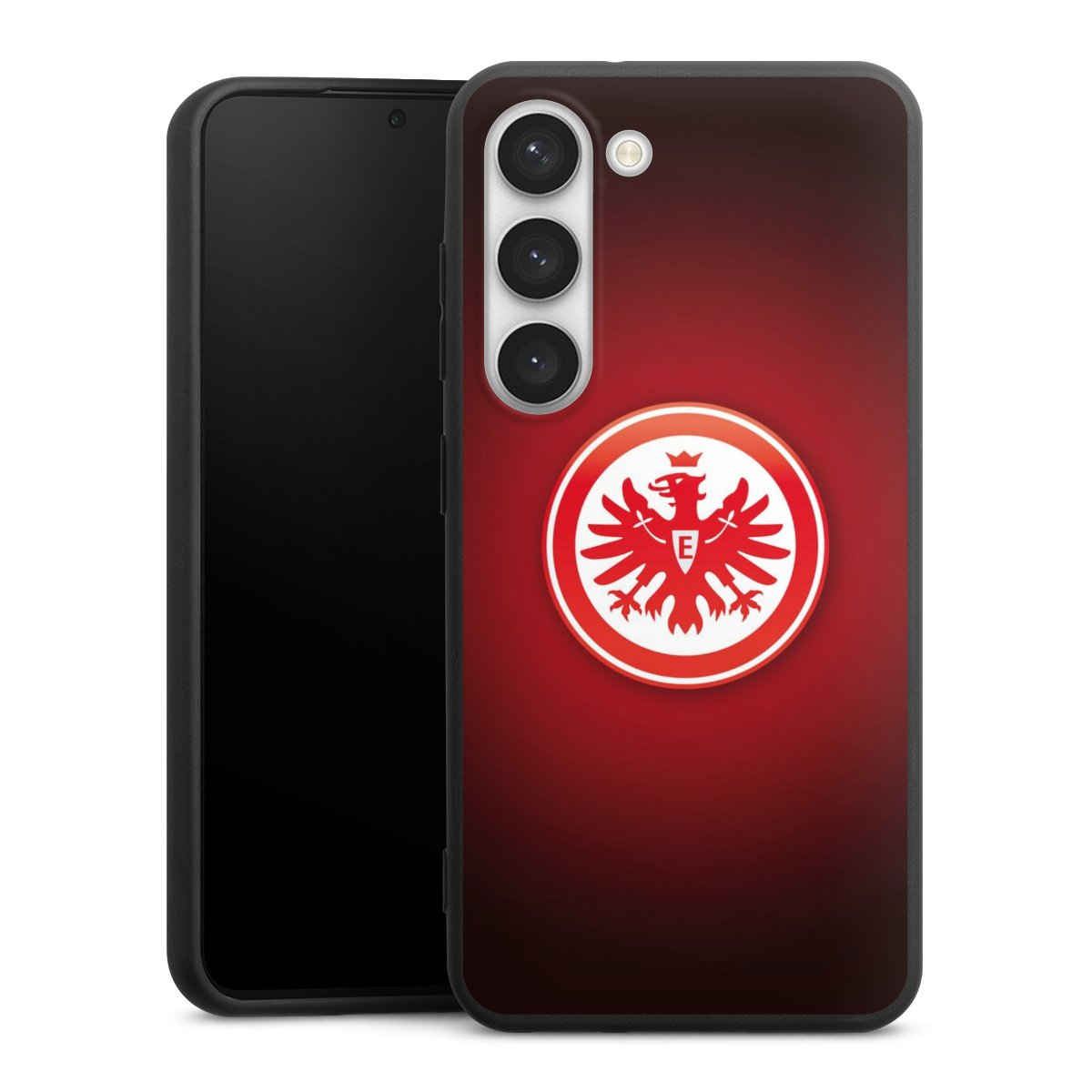 Galaxy S23 Handy Premium Silikon Hülle Handyhülle schwarz Case Eintracht Frankfurt Official Licensed Product Coat Of Arms Silikon Premium Case