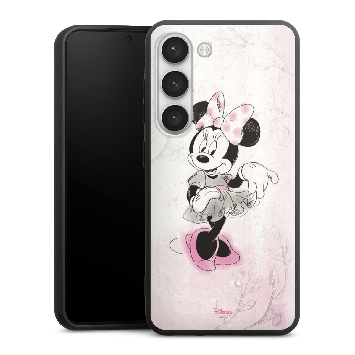 Galaxy S23 Handy Premium Silikon Hülle Handyhülle schwarz Case Disney Minnie Mouse Vintage Silikon Premium Case