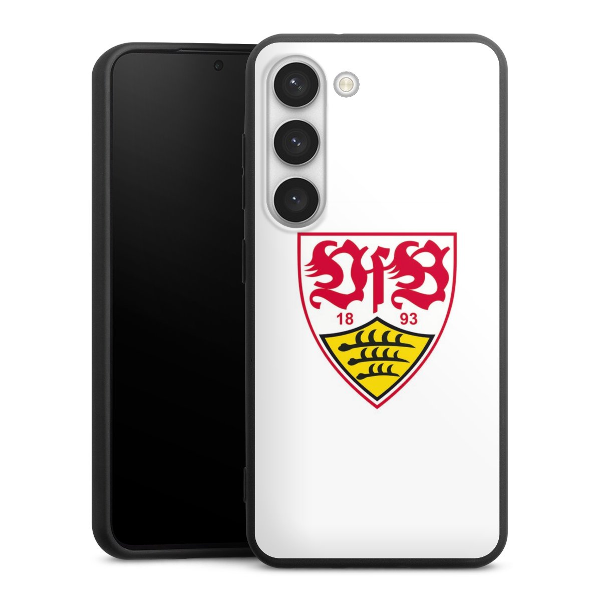 Galaxy S23 Handy Premium Silikon Hülle Handyhülle schwarz Case Logo Official Licensed Product Vfb Stuttgart Silikon Premium Case