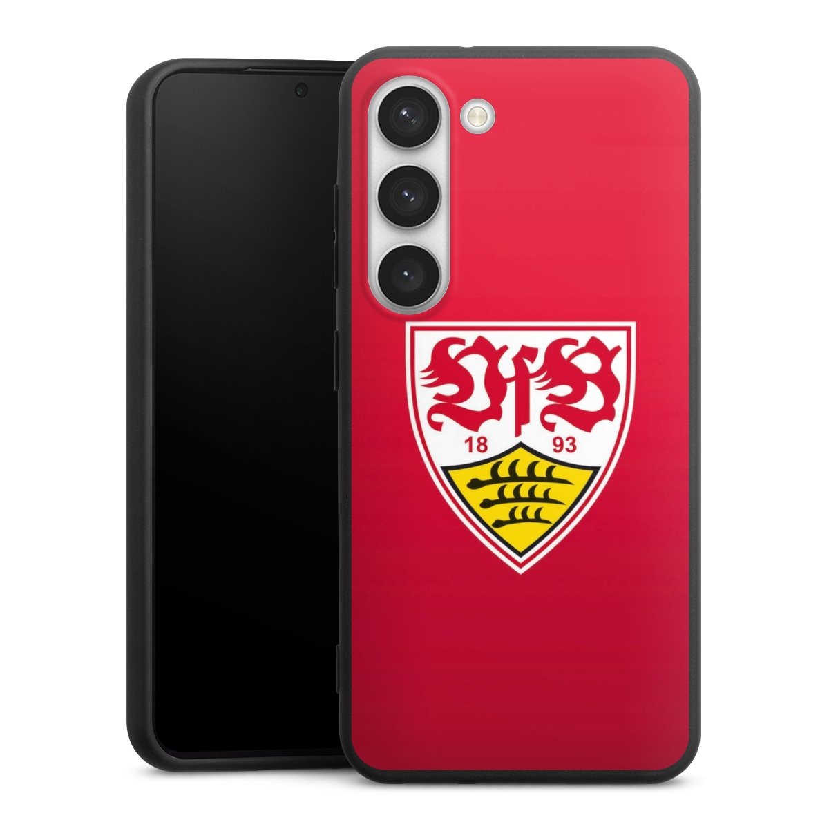 Galaxy S23 Handy Premium Silikon Hülle Handyhülle schwarz Case Official Licensed Product Vfb Stuttgart Silikon Premium Case