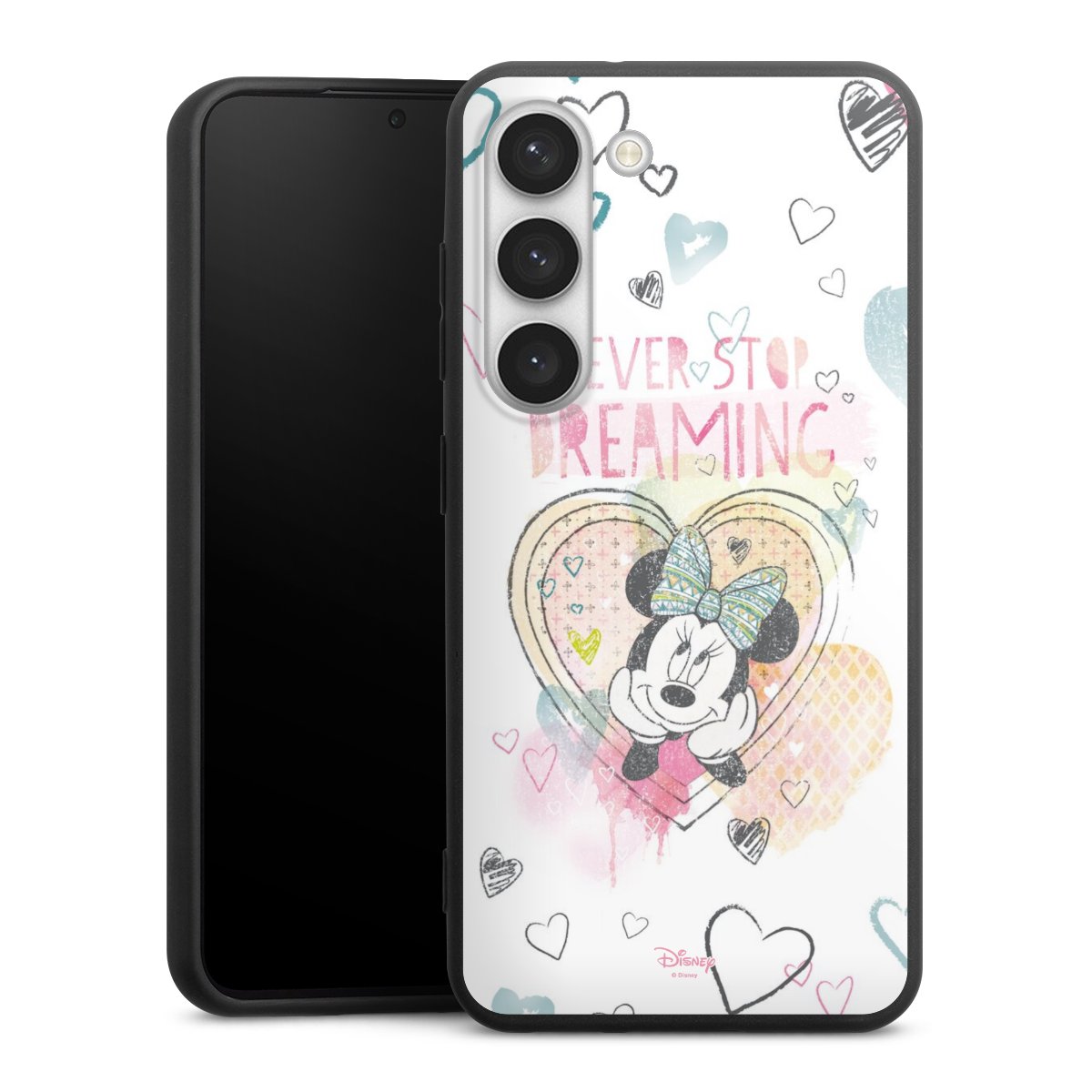 Galaxy S23 Handy Premium Silikon Hülle Handyhülle schwarz Case Disney Official Licensed Product Minnie Mouse Silikon Premium Case