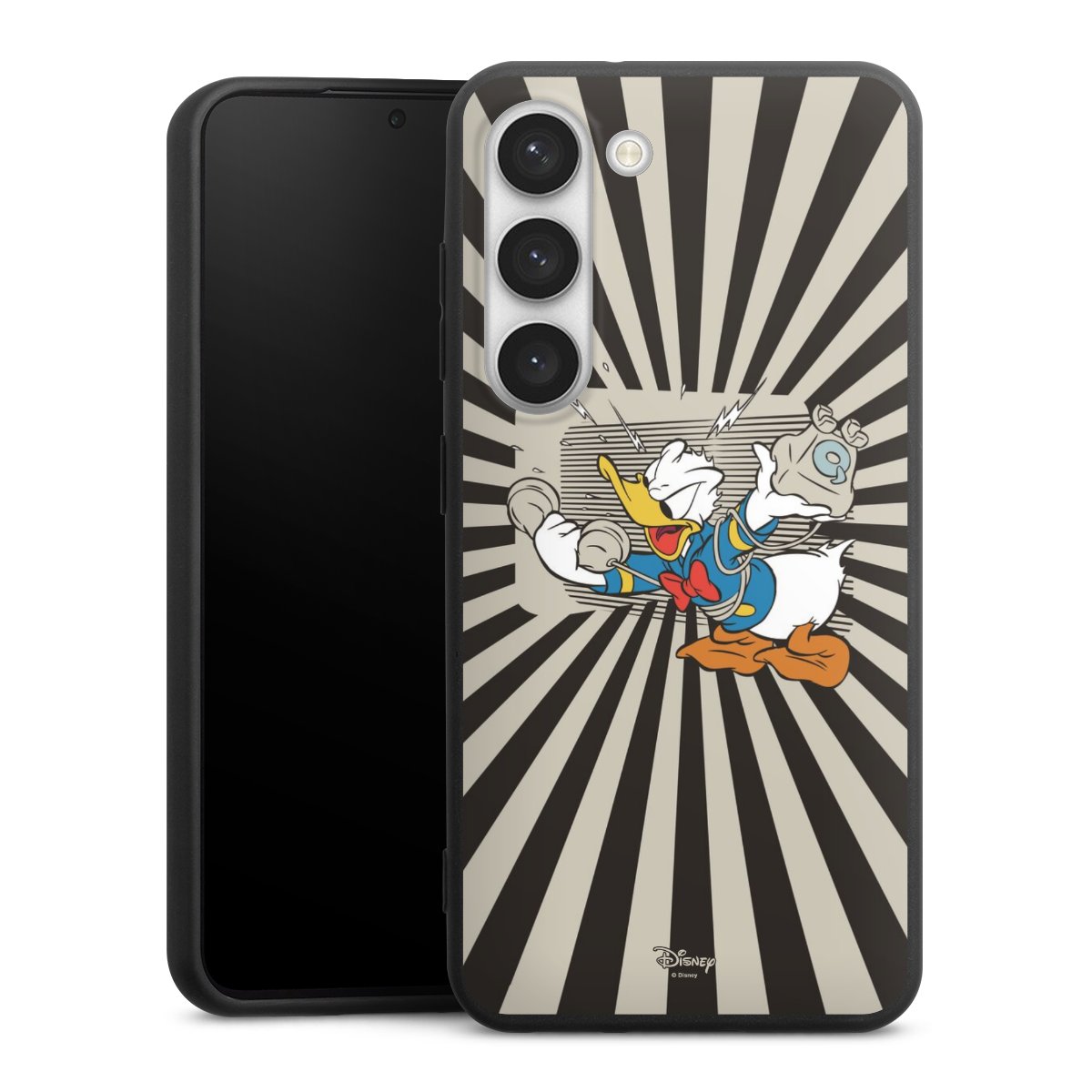 Galaxy S23 Handy Premium Silikon Hülle Handyhülle schwarz Case Donald Duck Disney Official Licensed Product Silikon Premium Case