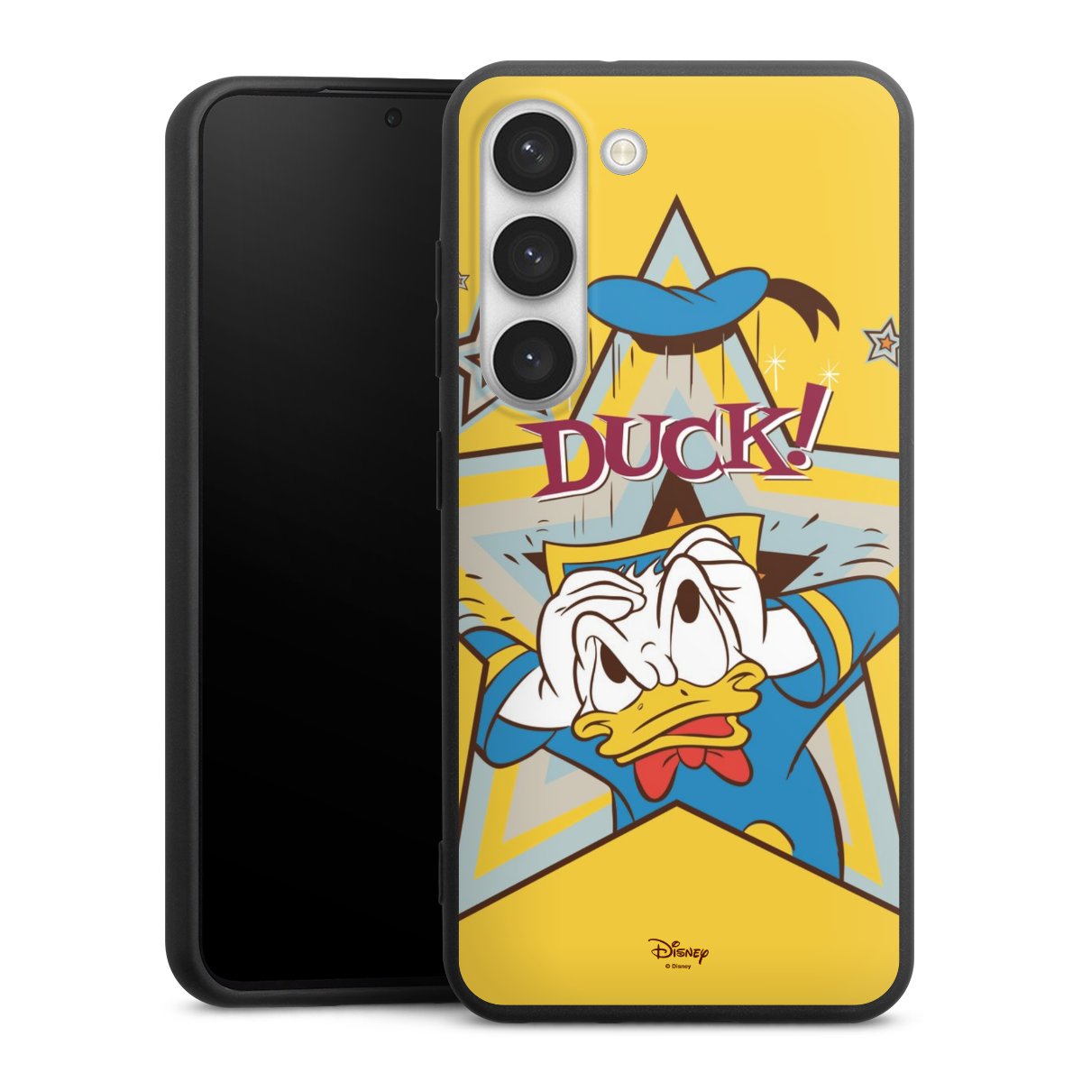 Galaxy S23 Handy Premium Silikon Hülle Handyhülle schwarz Case Official Licensed Product Donald Duck Disney Silikon Premium Case