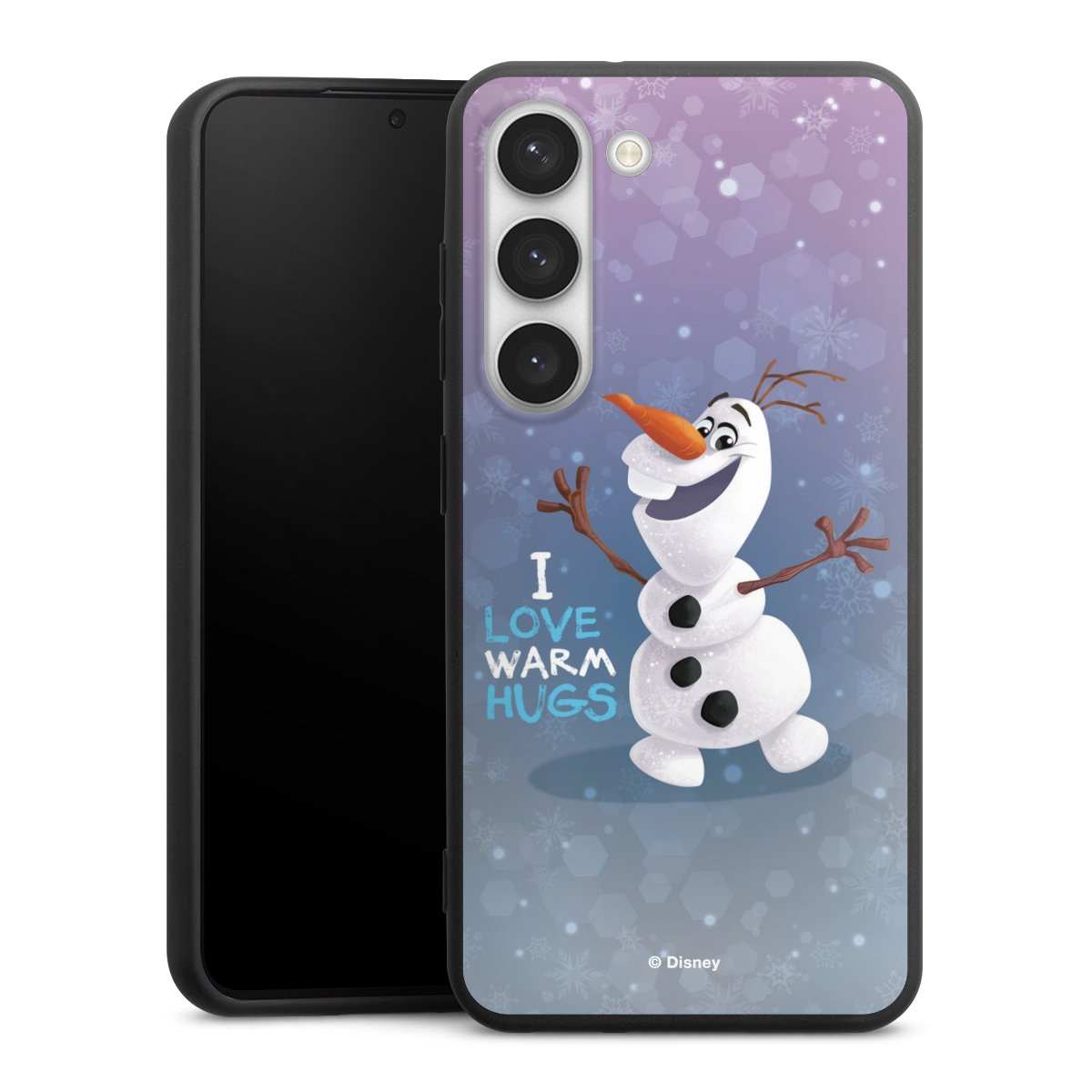 Galaxy S23 Handy Premium Silikon Hülle Handyhülle schwarz Case Frozen Frozen Olaf Official Licensed Product Silikon Premium Case