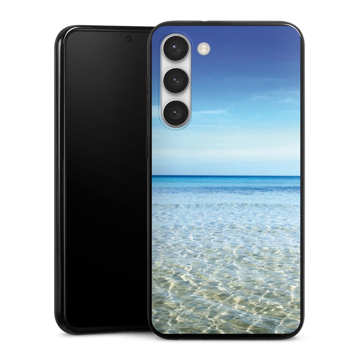 Galaxy S23+ Handy Silikon Hülle Case schwarz Handyhülle Urlaub Sky Ocean