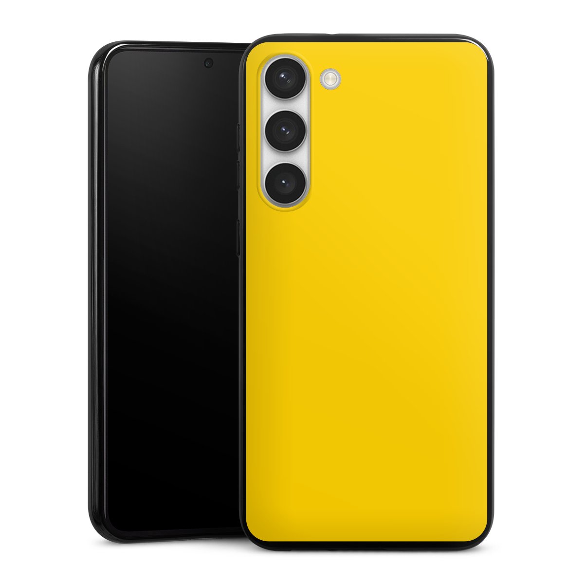 Galaxy S23+ Handy Silikon Hülle Case schwarz Handyhülle Yellow Unicoloured Colour