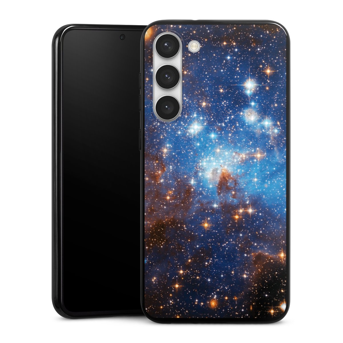 Galaxy S23+ Handy Silikon Hülle Case schwarz Handyhülle Star Weltall Galaxy