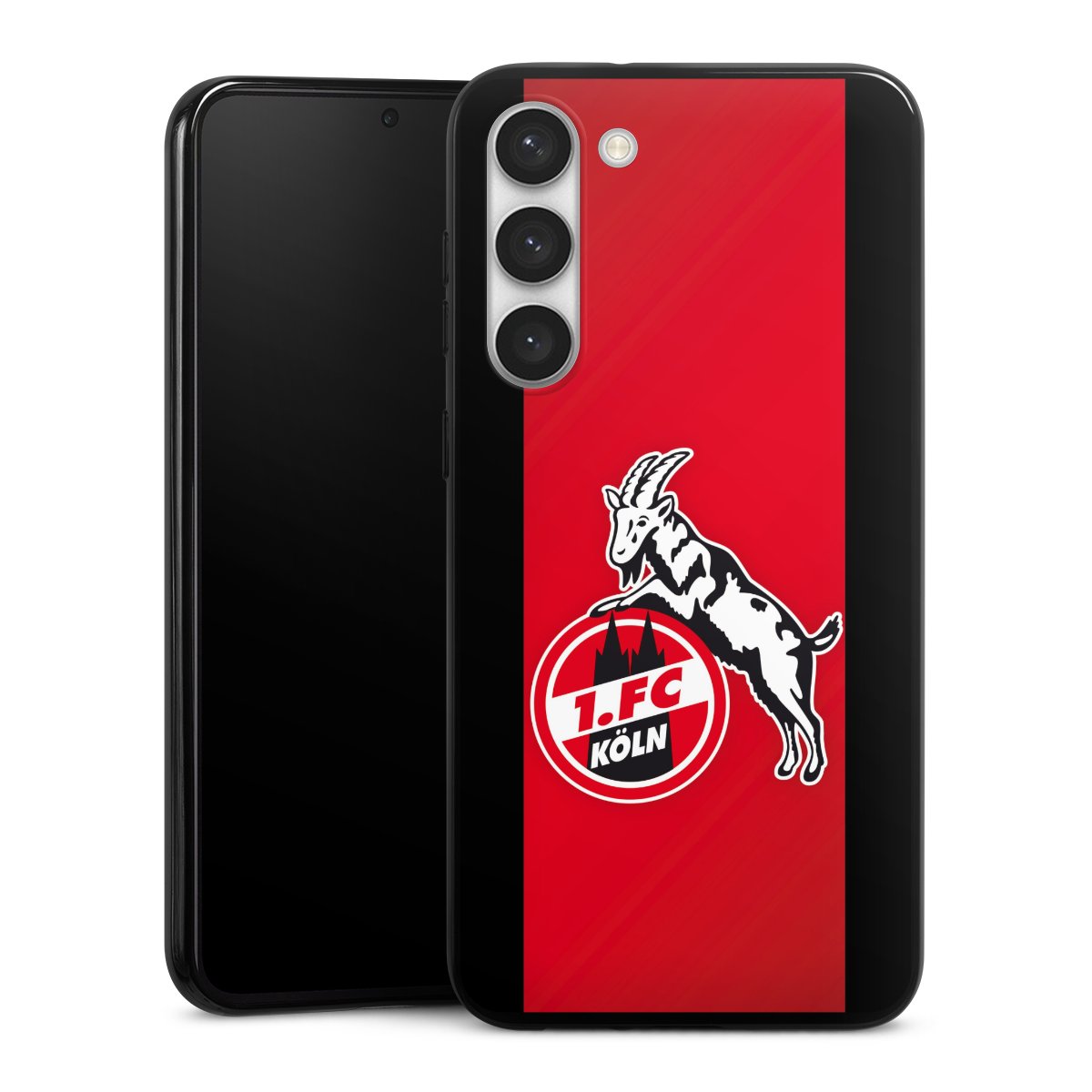 Galaxy S23+ Handy Silikon Hülle Case schwarz Handyhülle Official Licensed Product Billy Goat Hennes 1. Fc Köln