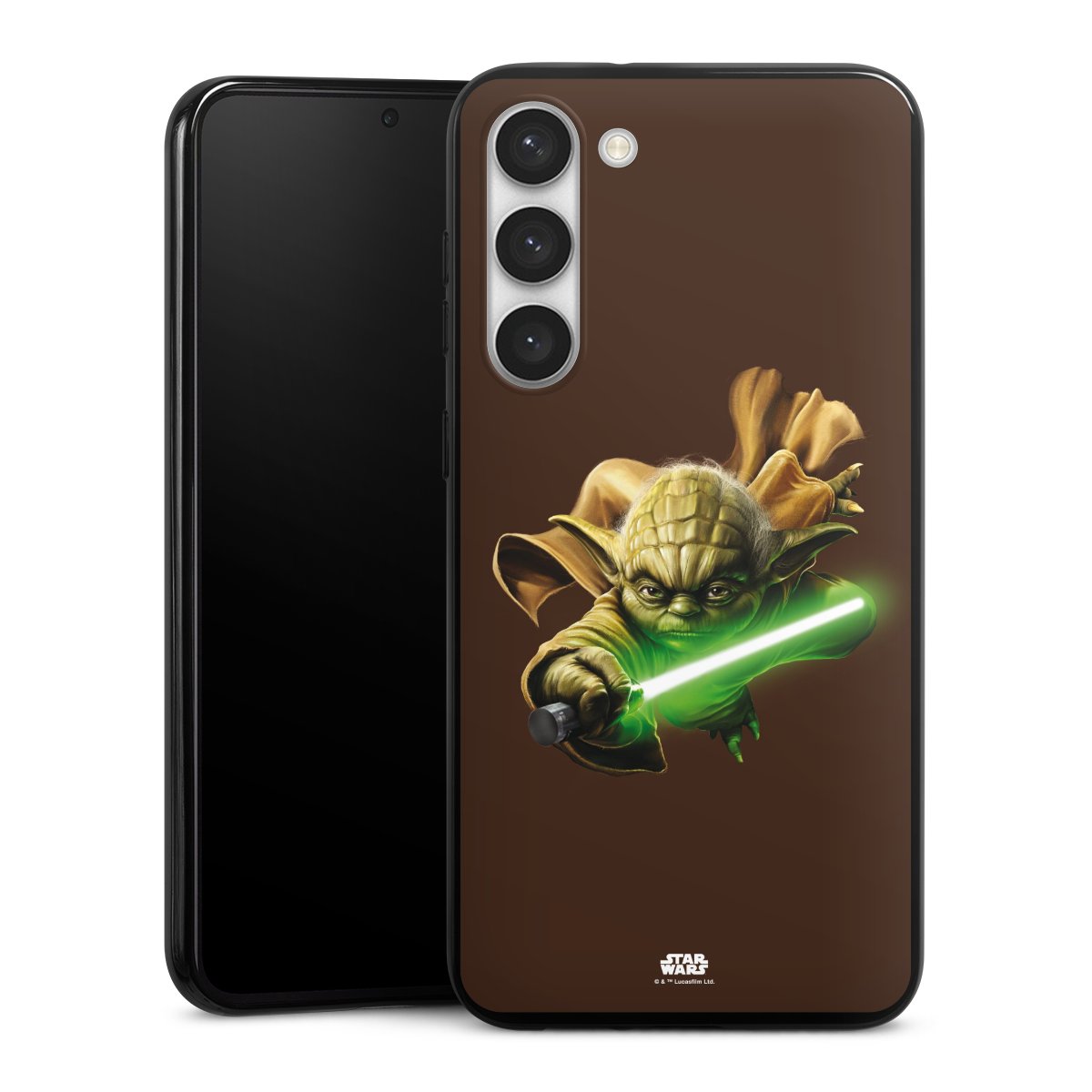 Galaxy S23+ Handy Silikon Hülle Case schwarz Handyhülle Yoda Merchandise Star Wars