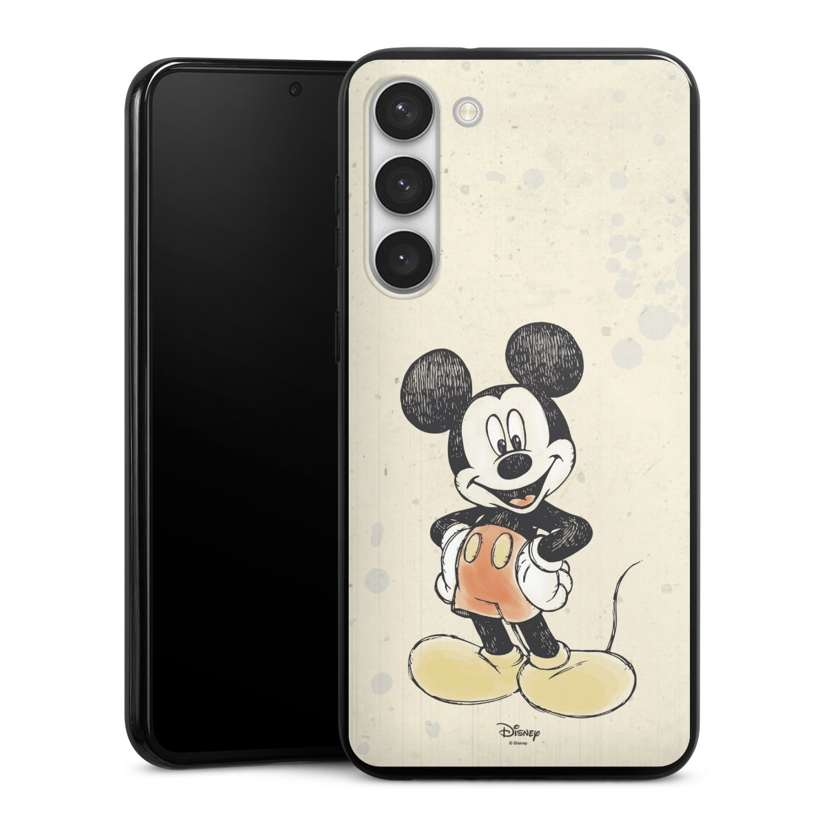 Galaxy S23+ Handy Silikon Hülle Case schwarz Handyhülle Water Colour Mickey & Minnie Mouse Official Licensed Product