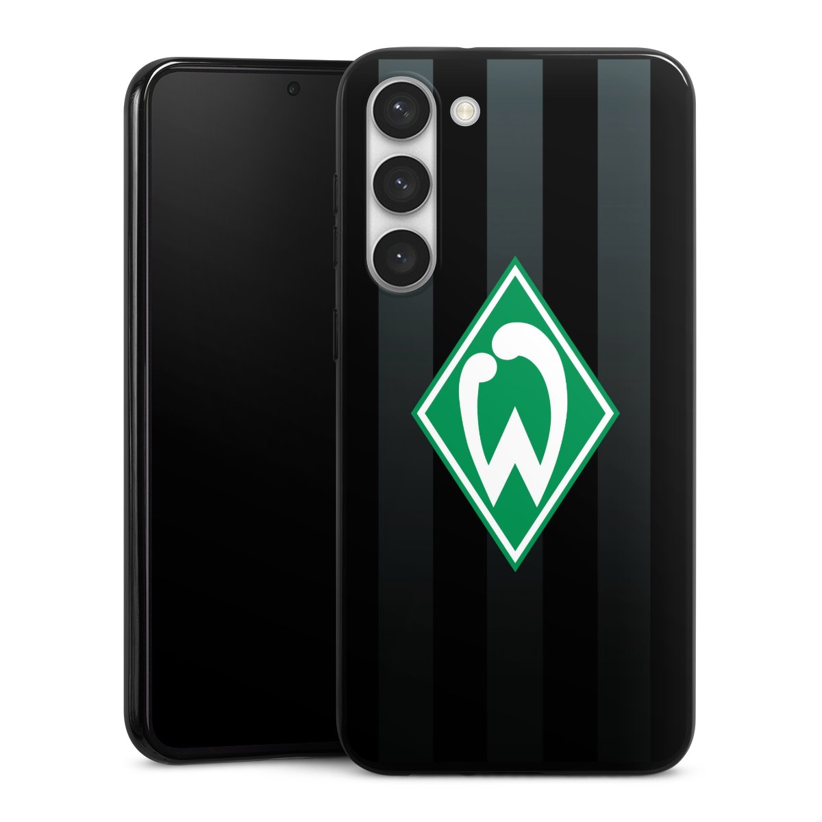 Galaxy S23+ Handy Silikon Hülle Case schwarz Handyhülle Stripes Sv Werder Bremen Official Licensed Product