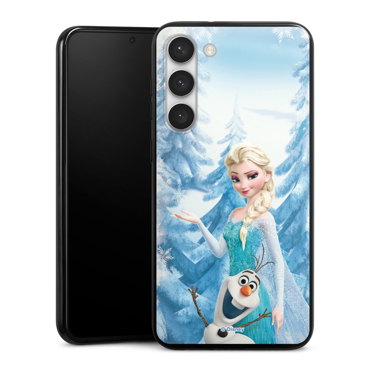 Galaxy S23+ Handy Silikon Hülle Case schwarz Handyhülle Official Licensed Product Frozen Elsa Disney