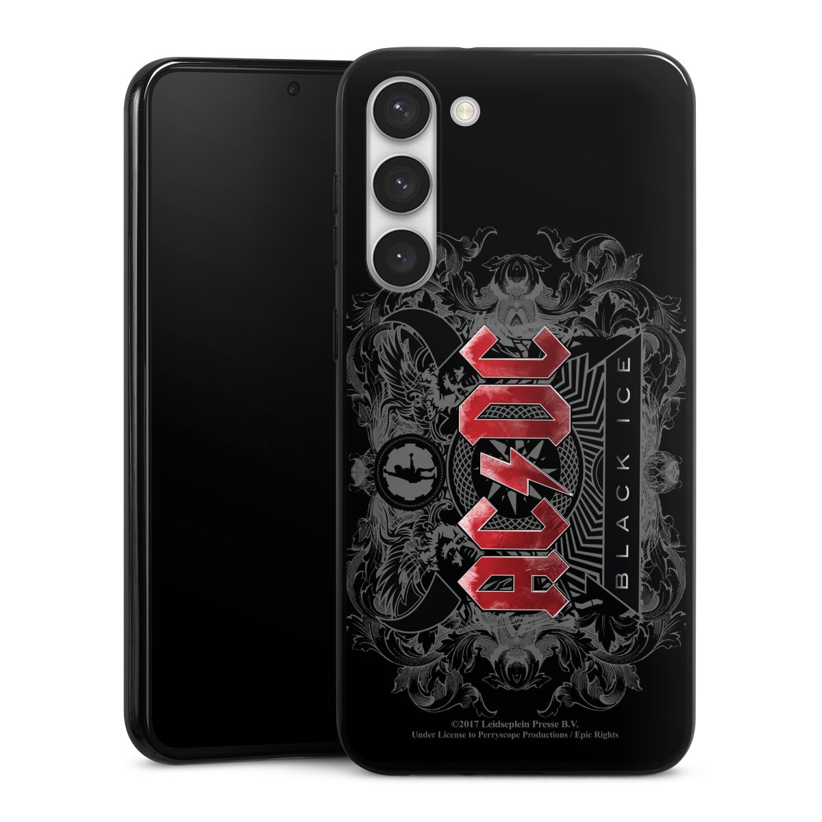 Galaxy S23+ Handy Silikon Hülle Case schwarz Handyhülle Merchandise Black Ice Acdc