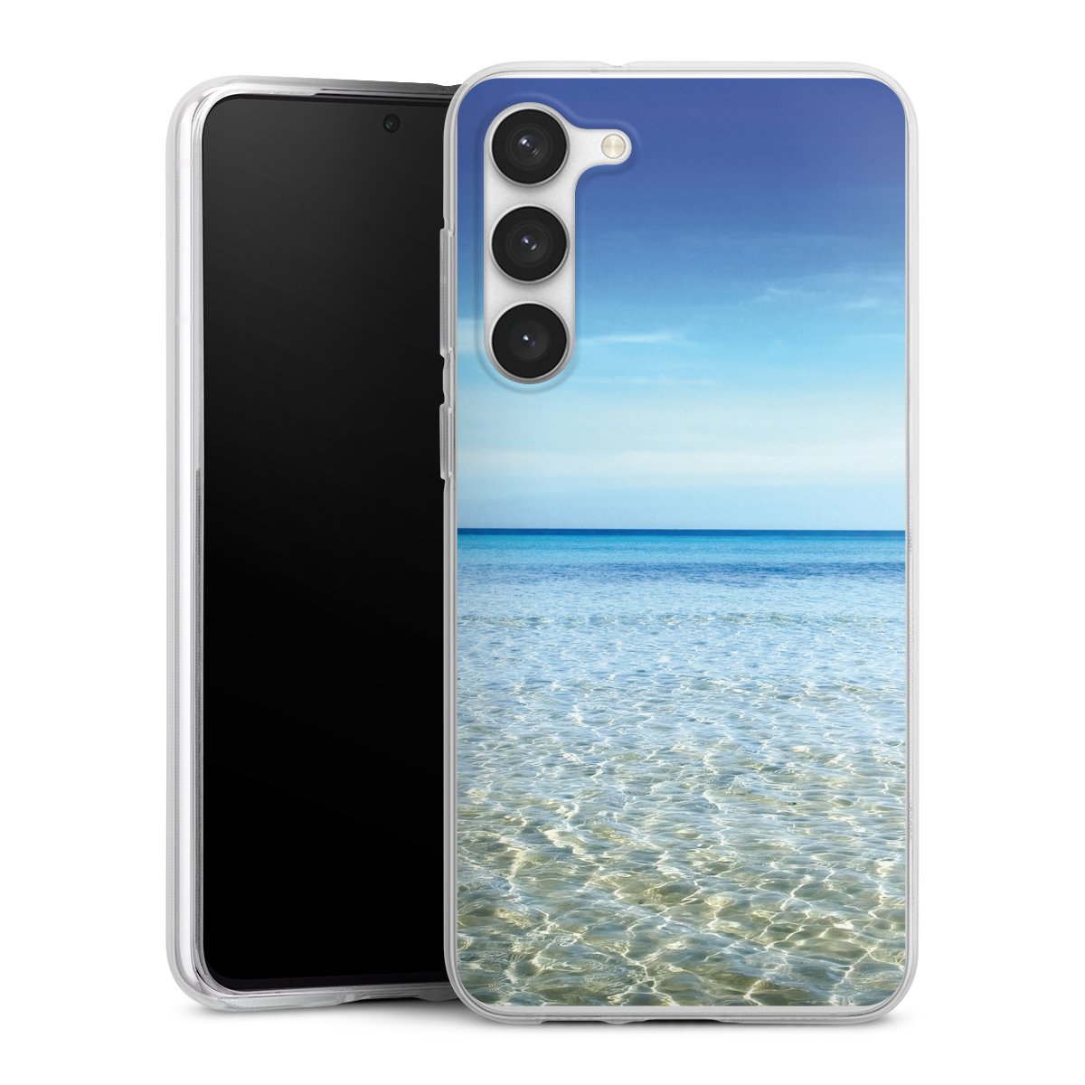 Galaxy S23+ Handy Silikon Hülle Case transparent Handyhülle Urlaub Sky Ocean Silikon Case