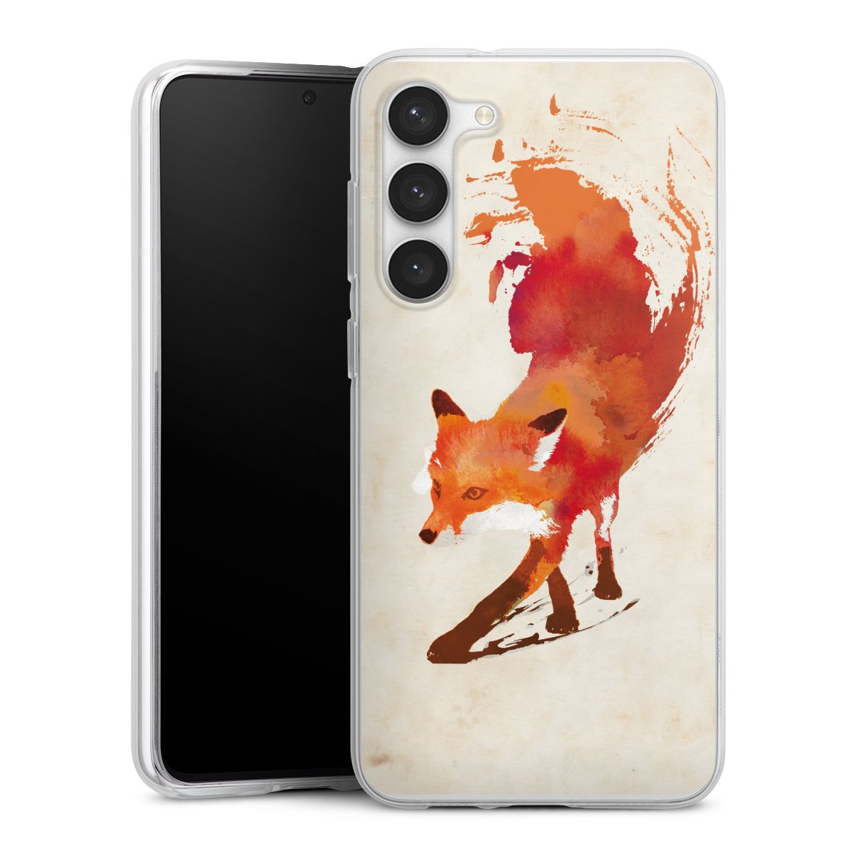 Galaxy S23+ Handy Silikon Hülle Case transparent Handyhülle Fox Graphic Silikon Case